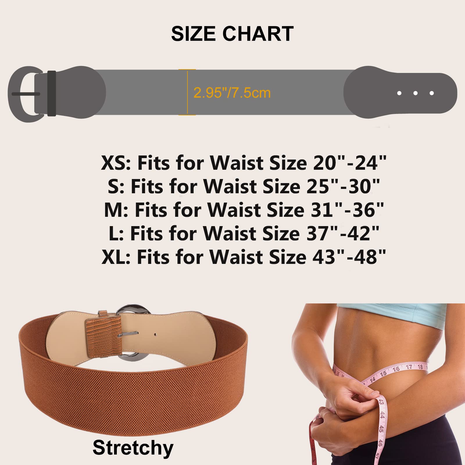 Foto 5 pulgar | Cinturón Elástico Ancho Whippy Vintage Stretchy Para Mujer - Venta Internacional.