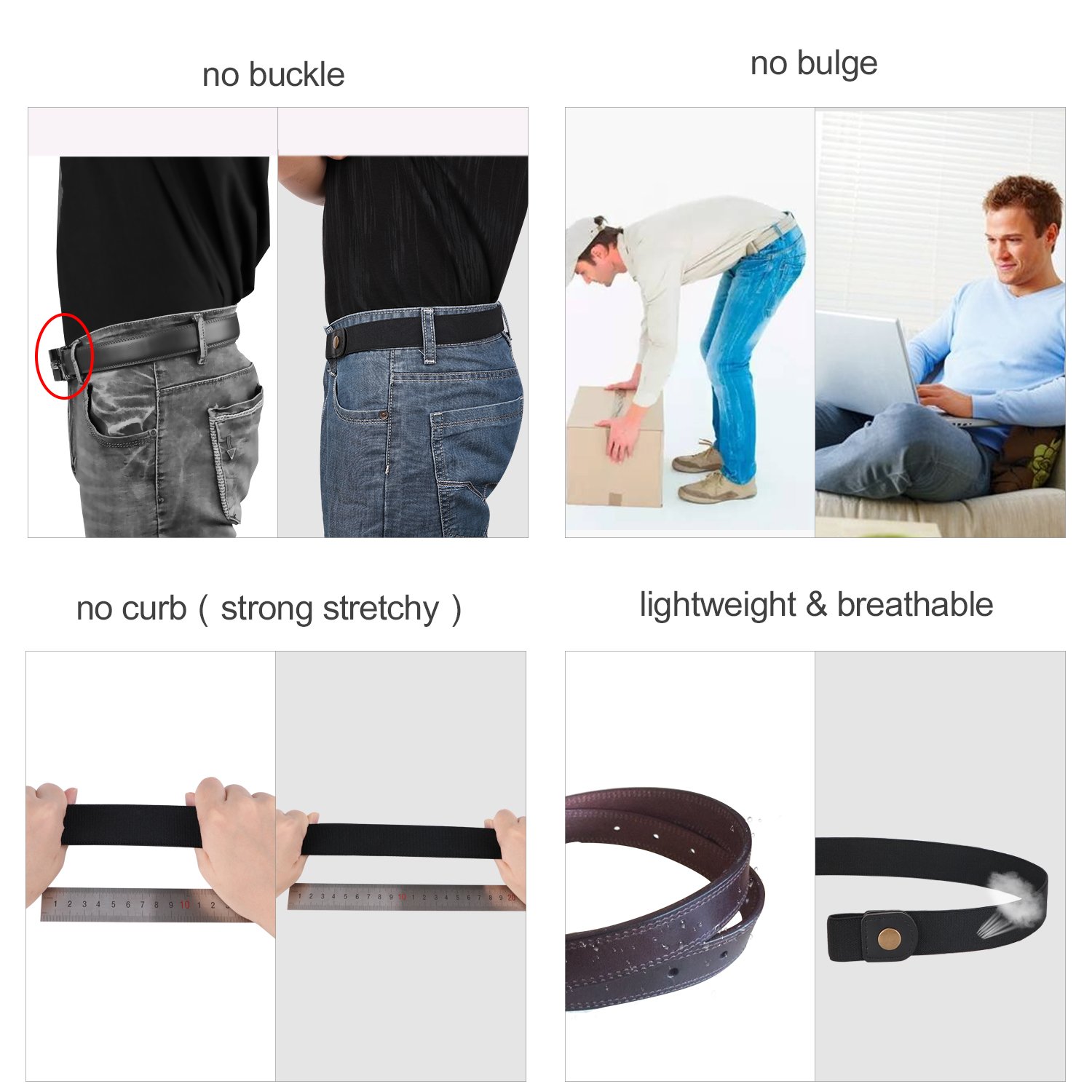 Foto 6 pulgar | Cinturón Elástico Invisible Xzqtive Para Hombres/mujeres - Venta Internacional.
