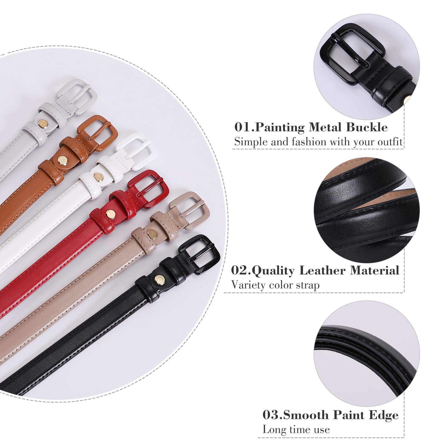 Foto 5 pulgar | Cinturón Whippy Para Mujer, Ceñido De Piel Para Cintura, Color Negro/marrón - Venta Internacional.