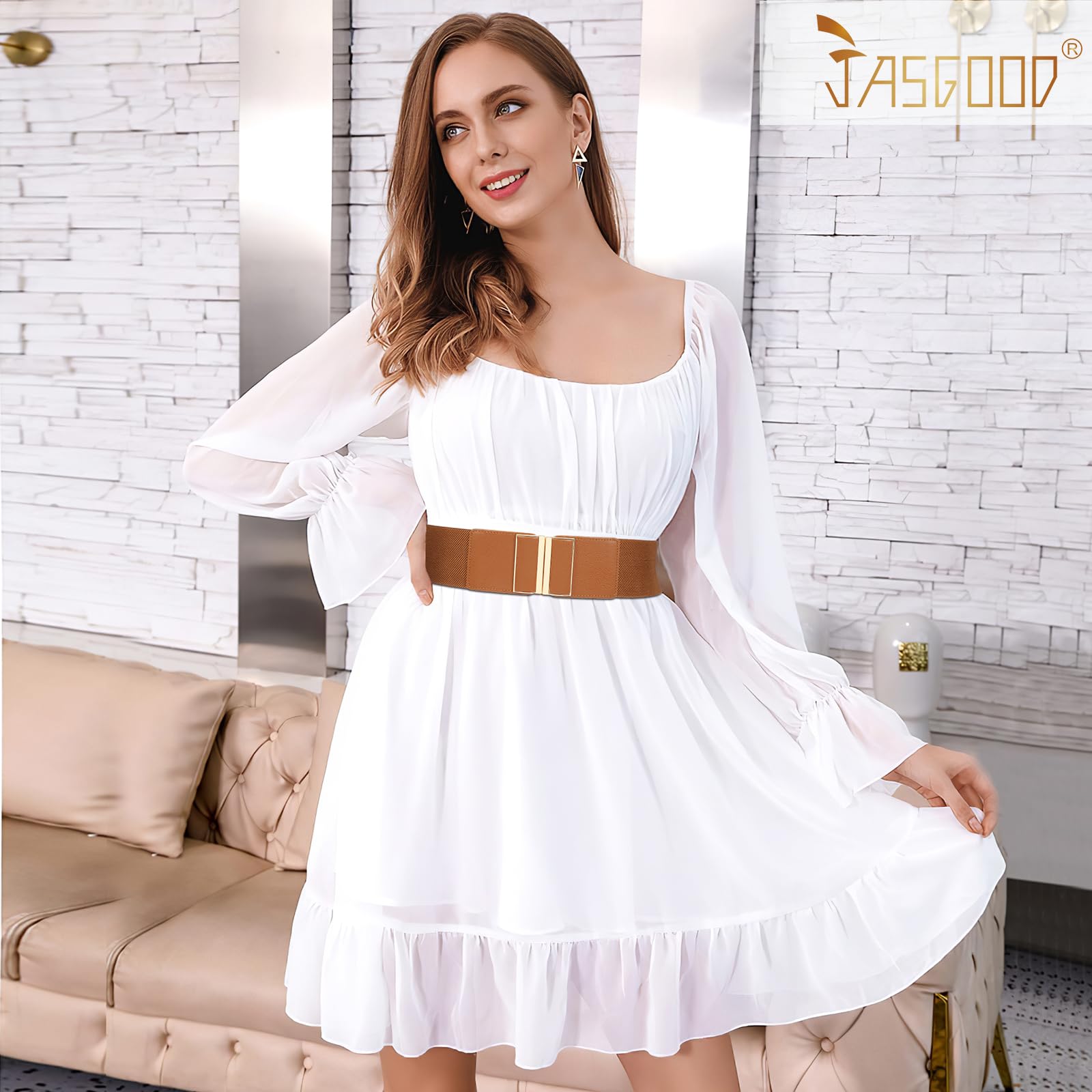 Foto 3 pulgar | Cinturón Jasgood, Amplio Y Elástico, Para Mujer, Vestido X4 - Venta Internacional.