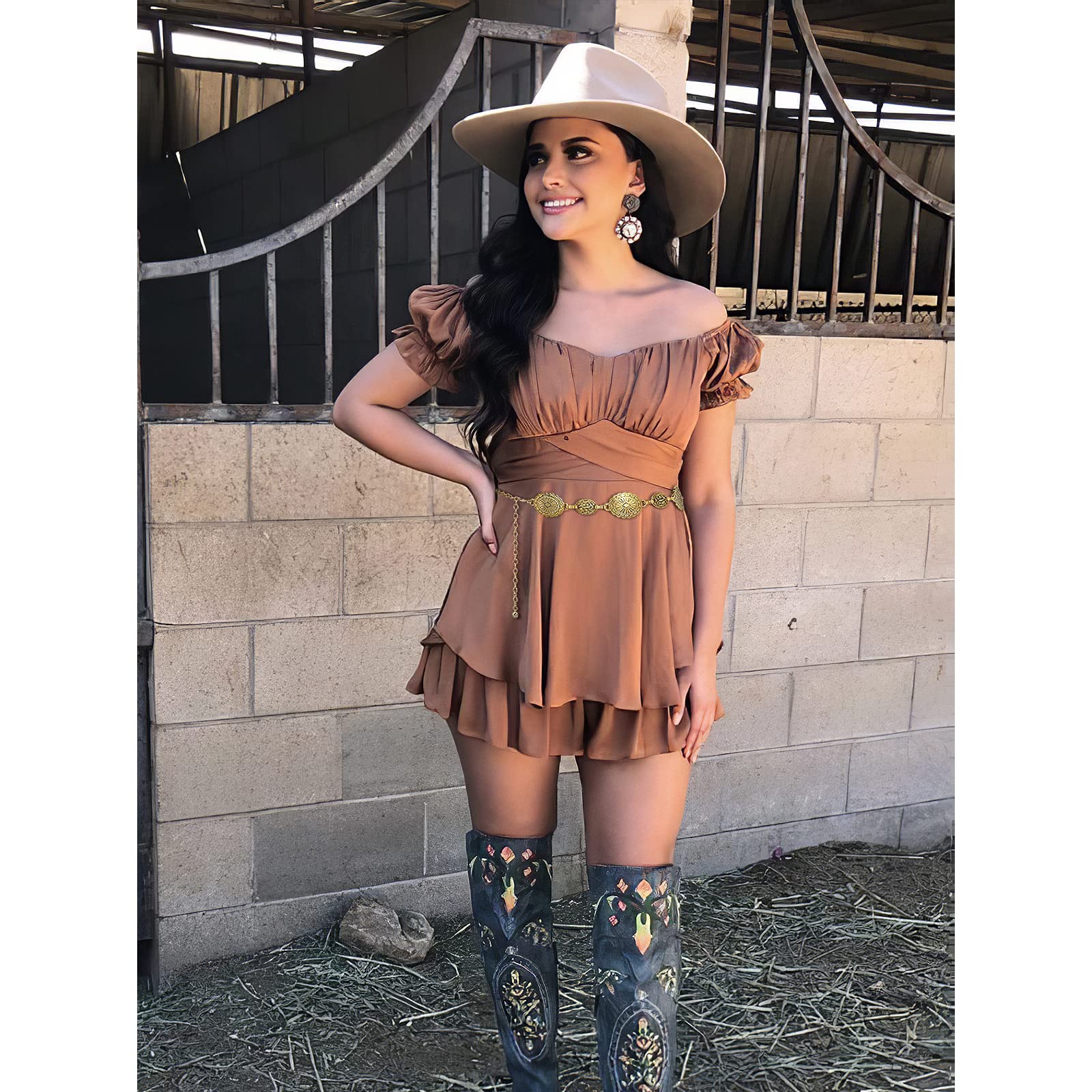 Foto 3 | Cinturón De Cadena Xzqtive Para Mujer, Estilo Bohemio, Para Vestidos, Jeans - Venta Internacional.