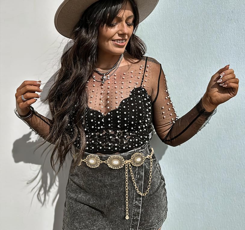 Foto 4 pulgar | Cinturón De Cadena Xzqtive Para Mujer, Estilo Bohemio, Para Vestidos, Jeans - Venta Internacional.