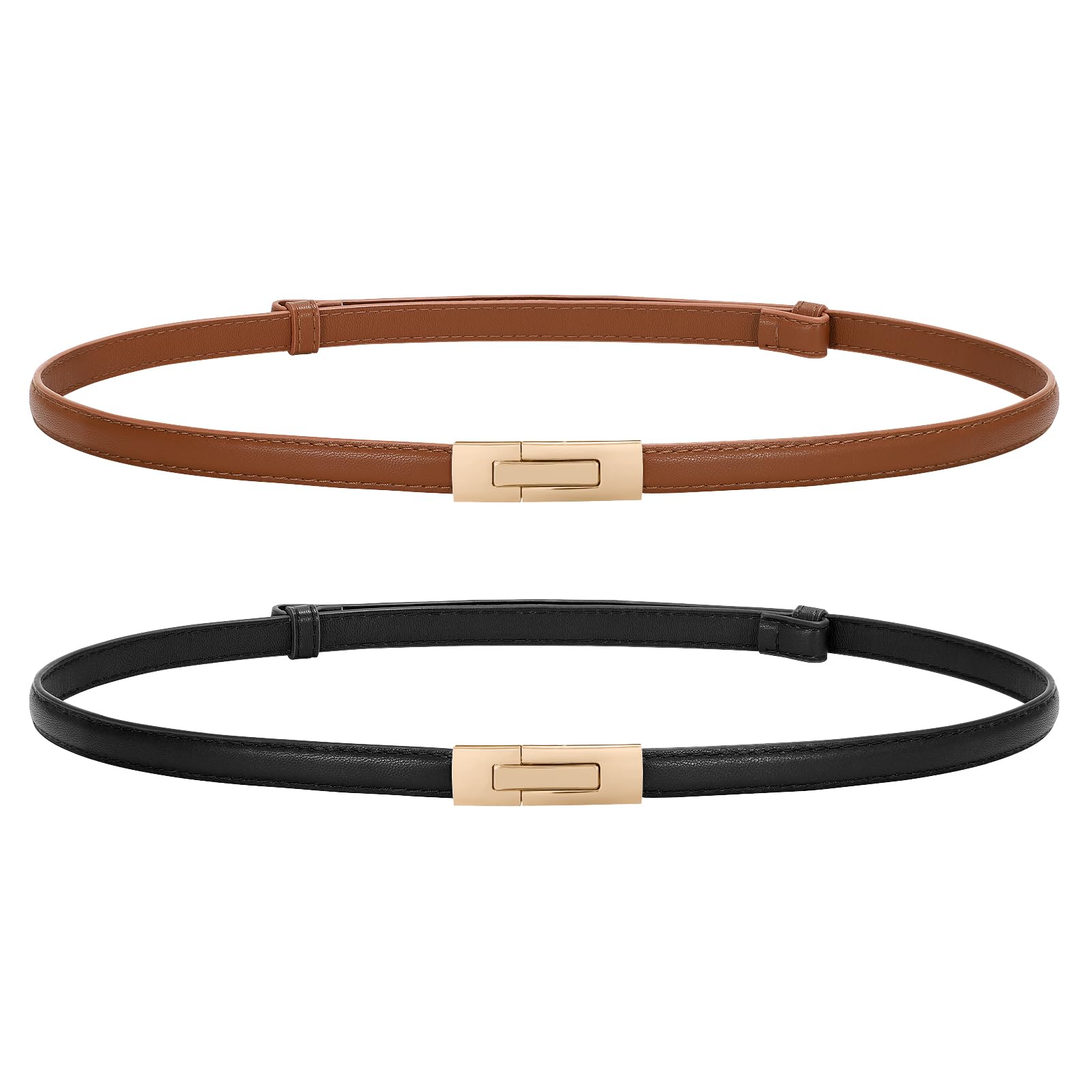 Foto 1 | Cinturón Jasgood De Piel Delgada Para Mujer Con Hebilla Dorada - Venta Internacional.