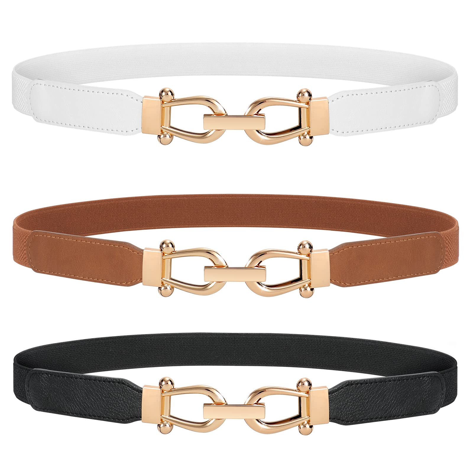 Cinturón Jasgood Retro Elastic Skinny Para Mujer, Paquete De 3 - Venta Internacional.