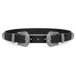 Cinturón Whippy De Piel Vaquera Vintage Con Doble Hebilla Para Mujer - Venta Internacional.