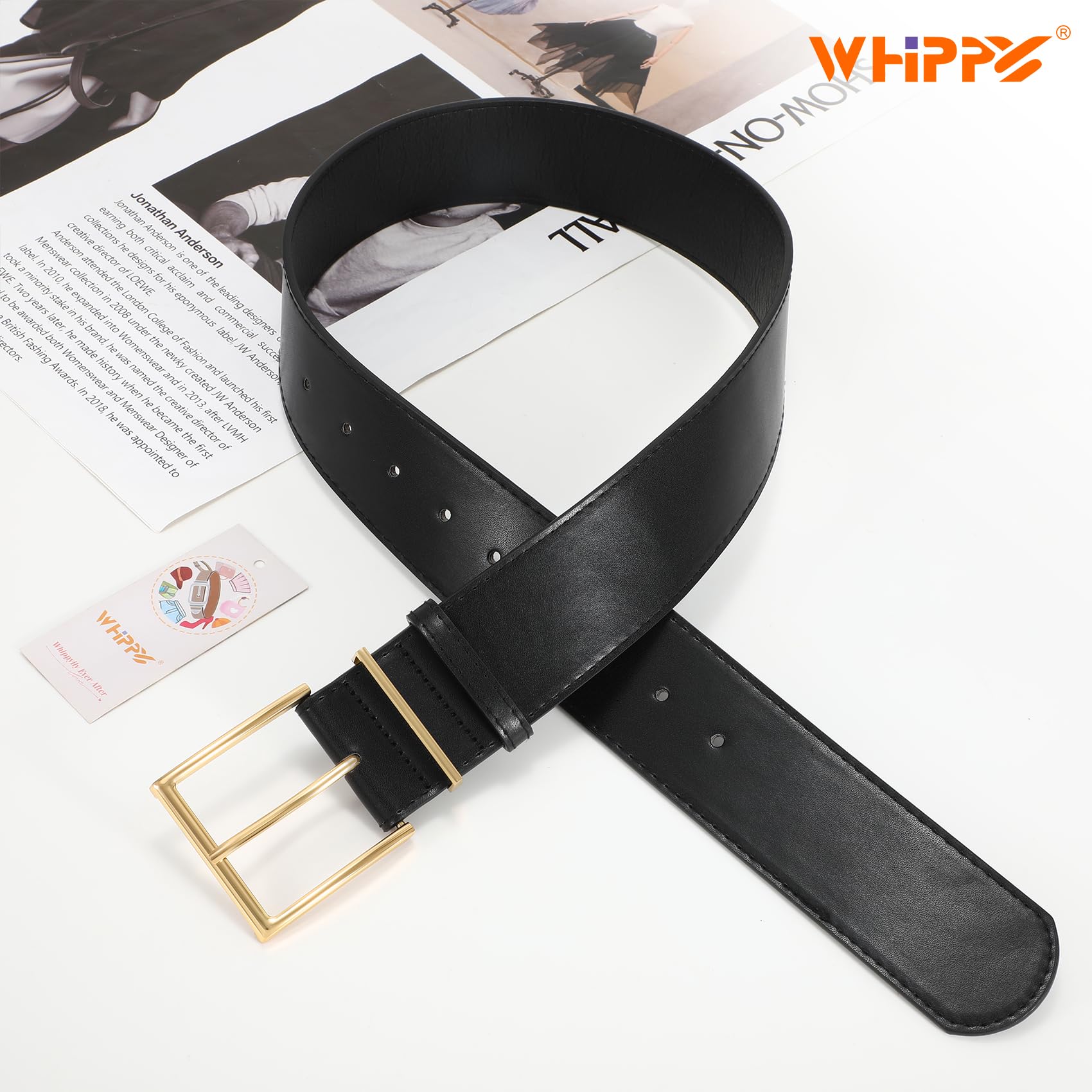 Foto 8 pulgar | Cinturón Ancho De Cuero Whippy Para Mujer A La Moda Con Hebilla - Venta Internacional.