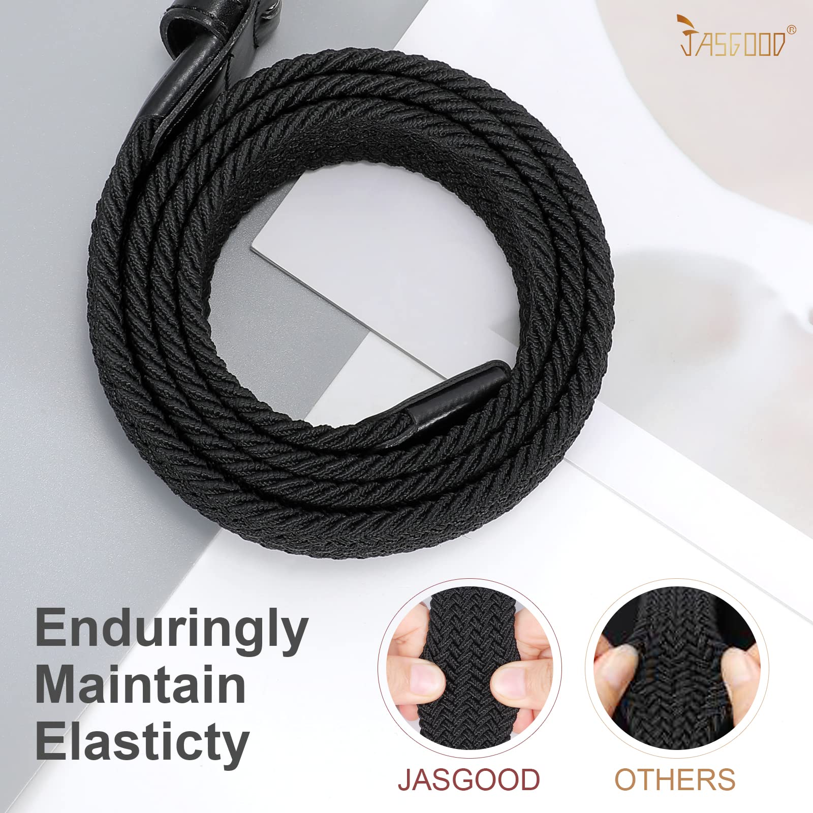 Foto 5 pulgar | Cinturón Jasgood Para Mujer Y Hombre, Tejido Trenzado, Elástico Para Pantalones Y Jeans - Venta Internacional.