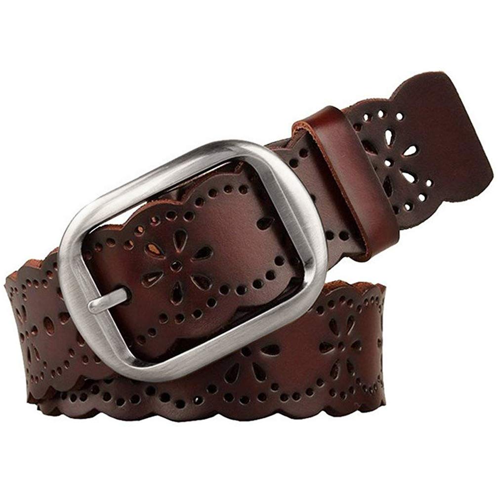 Foto 2 pulgar | Cinturón Jasgood De Piel De Vacuno Genuina Con Flor Hueca Para Mujer - Venta Internacional.