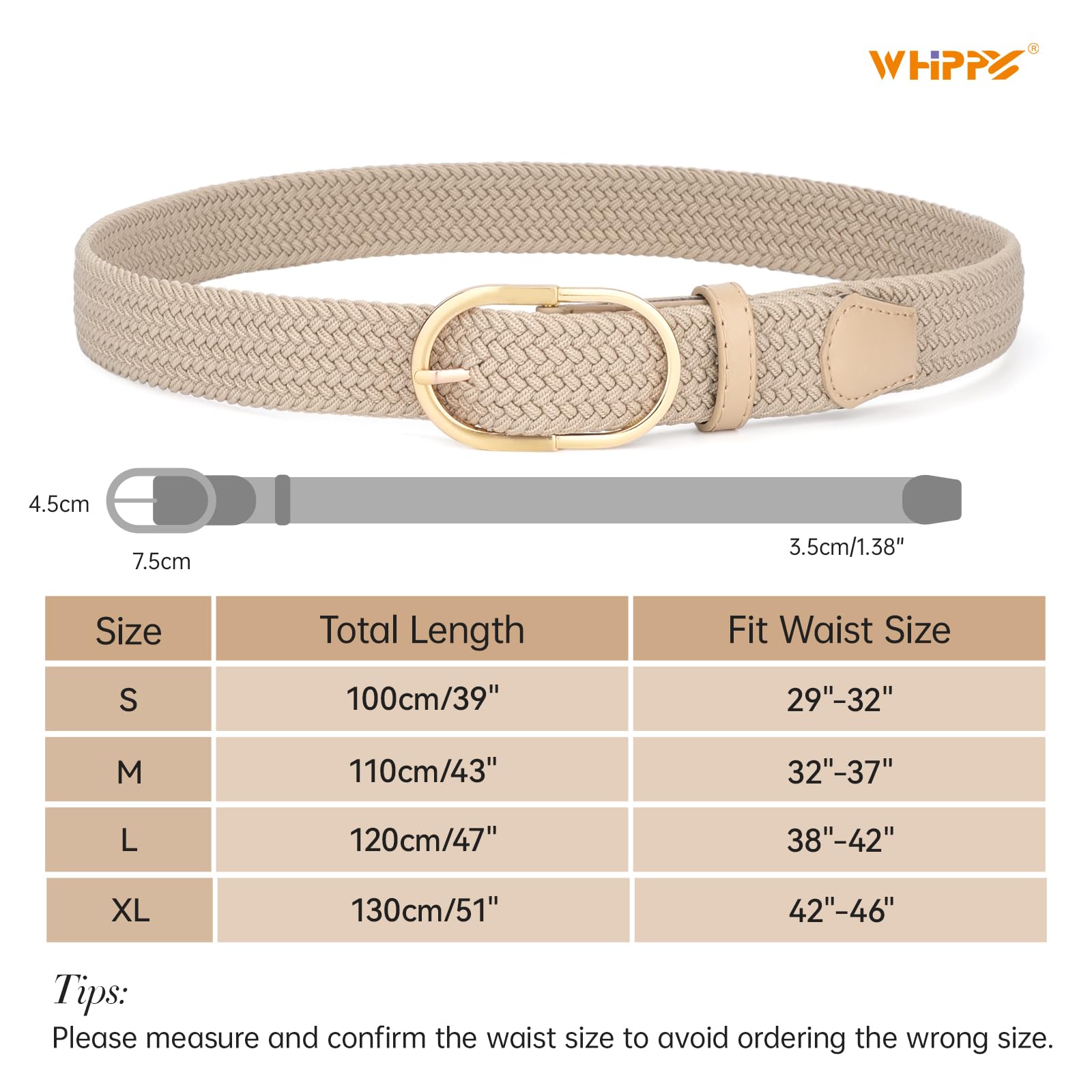 Foto 6 | Cinturón Elástico Trenzado Whippy Unisex, Color Mixto, Xl - Venta Internacional.