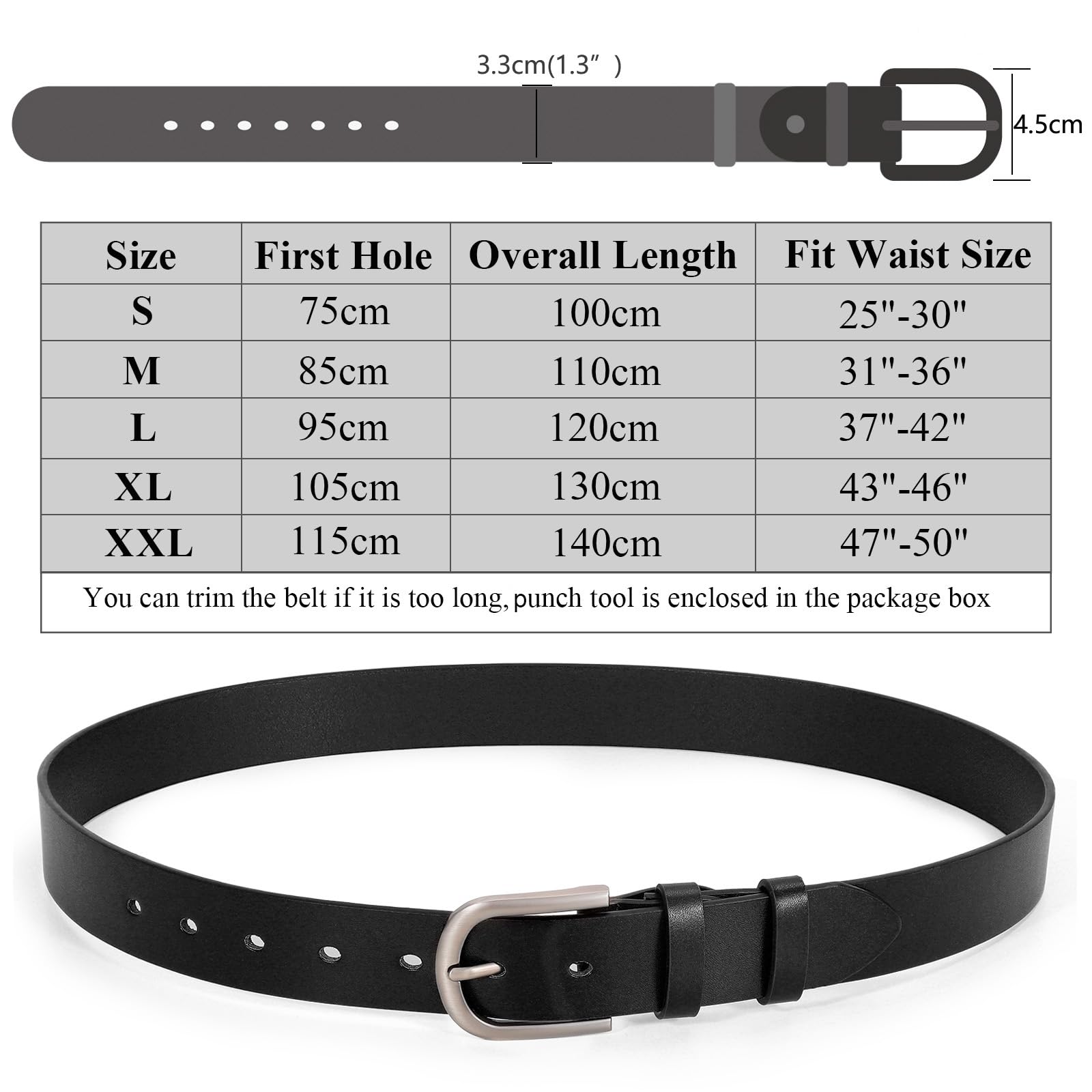 Foto 7 pulgar | Cinturón De Cuero Whippy Para Mujer, Negro, Para Jeans, Pantalones Y Vestidos - Venta Internacional.