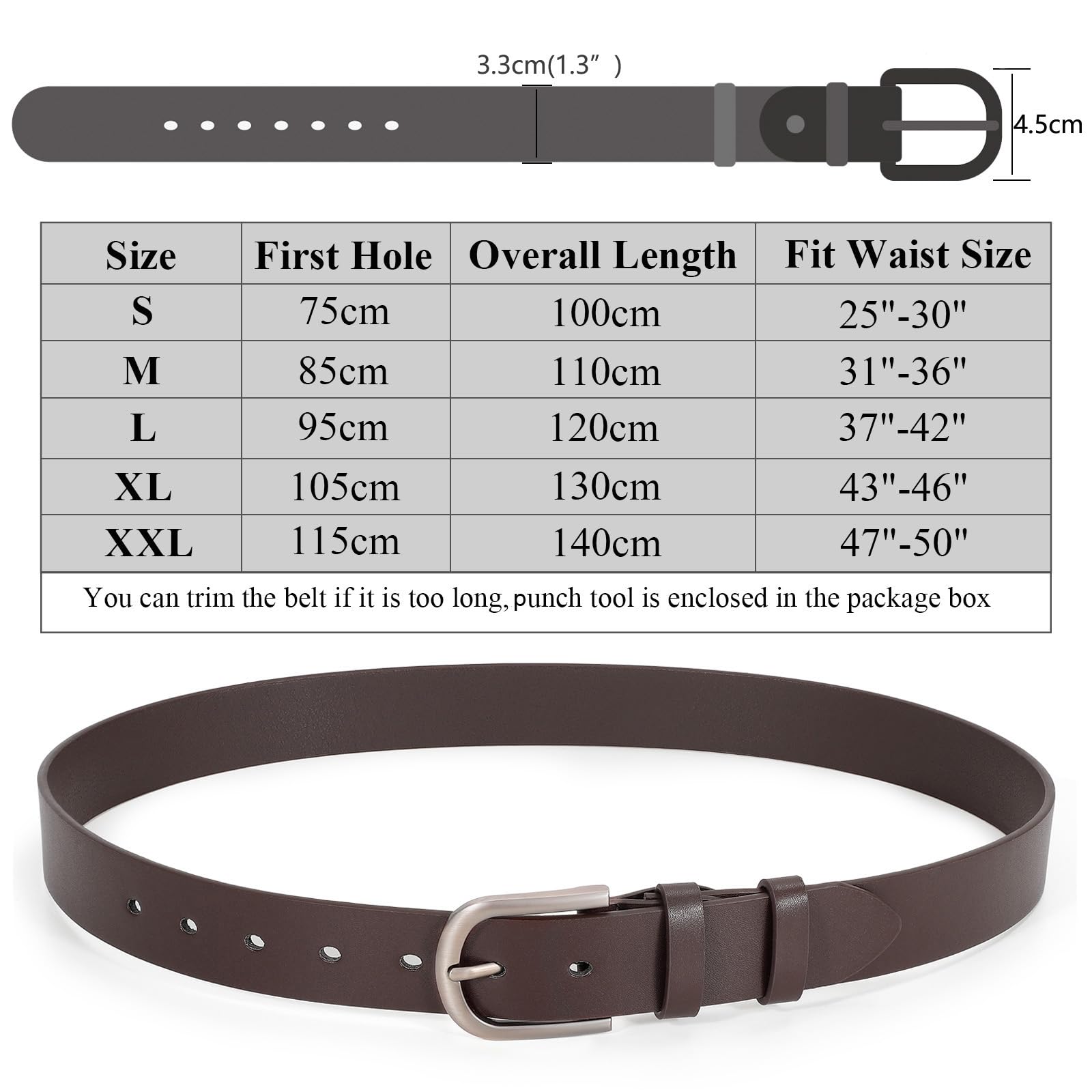 Foto 6 pulgar | Vestido De Cuero Genuino Belt Whippy Coffee Para Mujer, Talla 28-34 - Venta Internacional.
