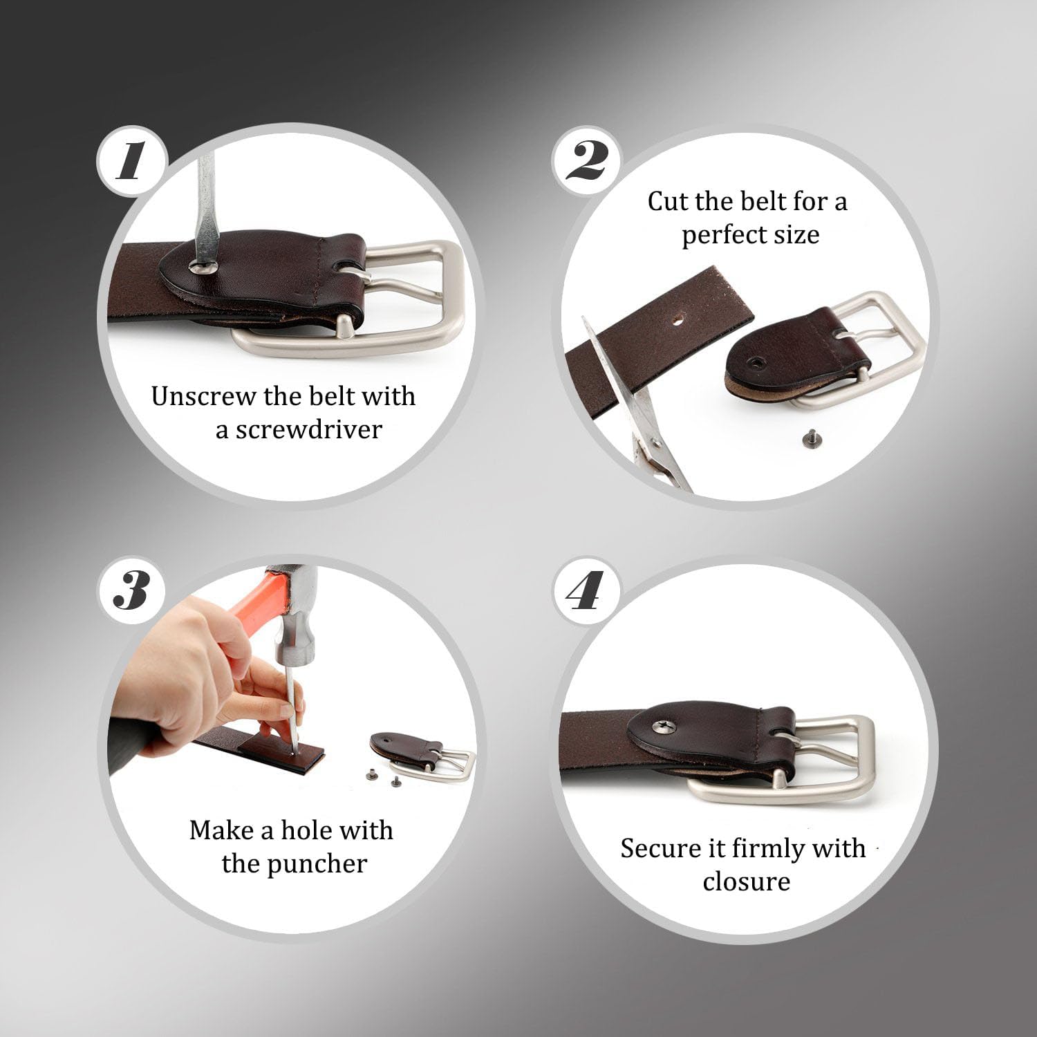 Foto 7 pulgar | Vestido De Cuero Genuino Belt Whippy Coffee Para Mujer, Talla 28-34 - Venta Internacional.