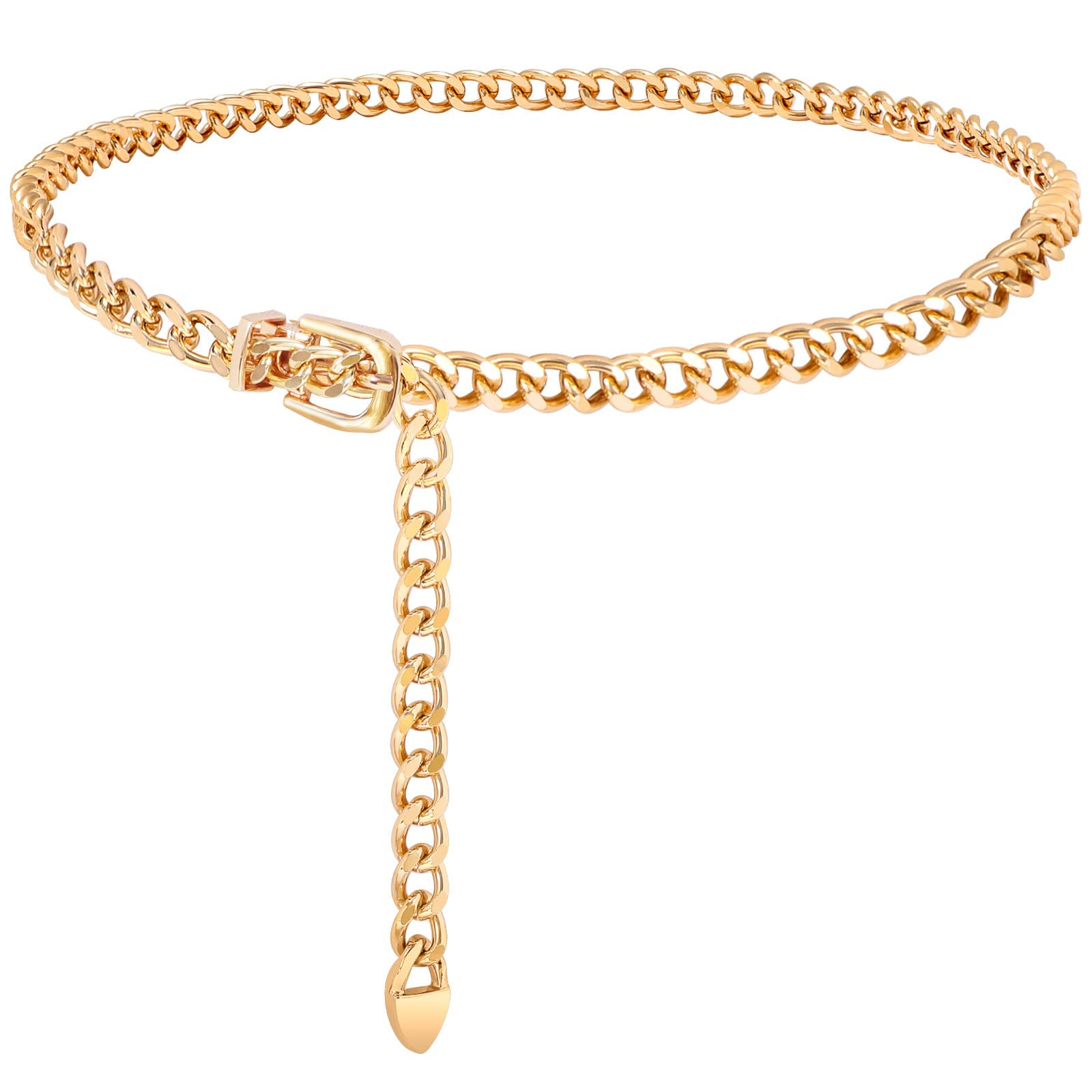 Foto 1 | Cinturón Con Cadena De Cintura Whippy Weave Body Link Para Mujer, Color Dorado S - Venta Internacional.