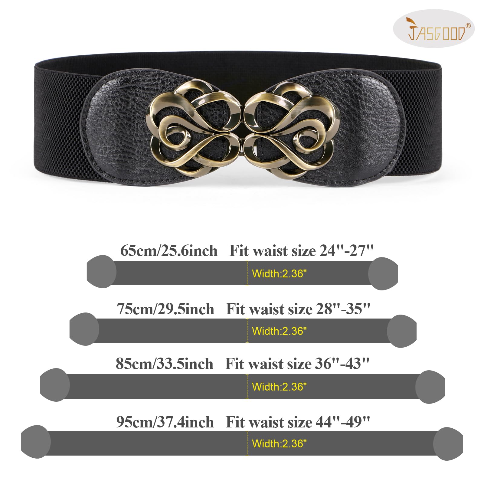 Foto 6 | Cinturones Jasgood Para Mujer, Elásticos, Vintage, Anchos, Cintura De 37 A 43 Cm - Venta Internacional.