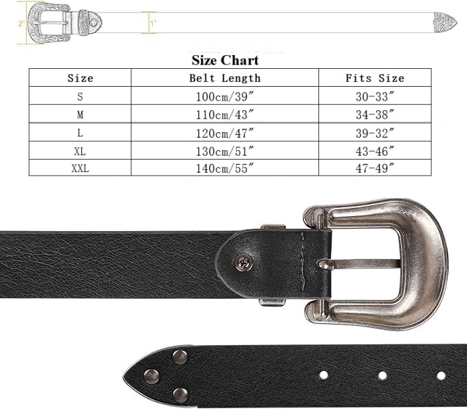 Foto 5 pulgar | Cinturón Vaquero Whippy De Diseño Vintage Para Mujer (negro) - Venta Internacional.