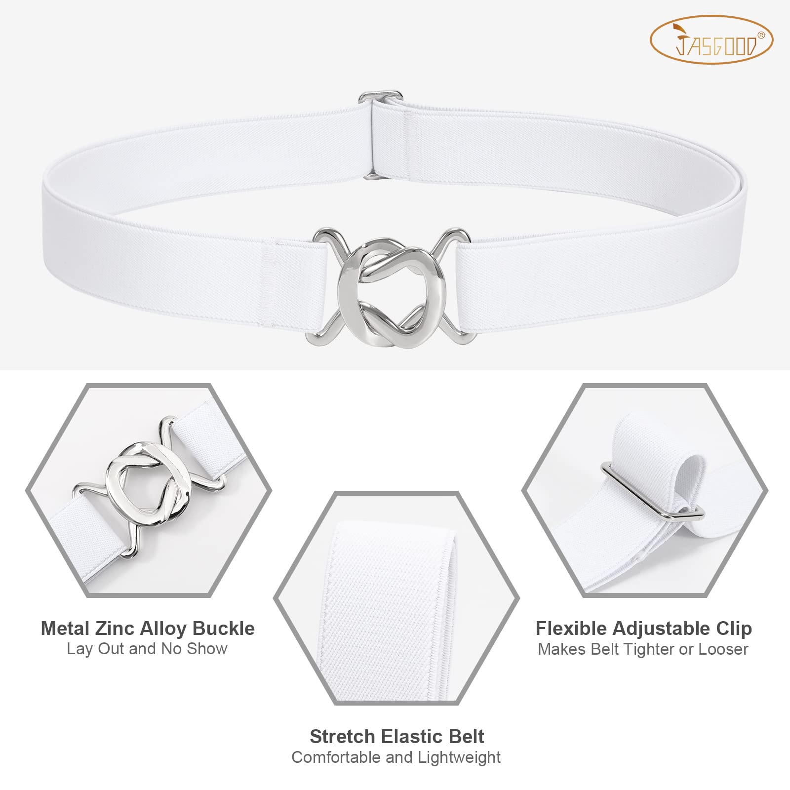 Foto 2 | Cinturón Invisible Jasgood Para Mujer, Elástico, Cómodo, Blanco - Venta Internacional.