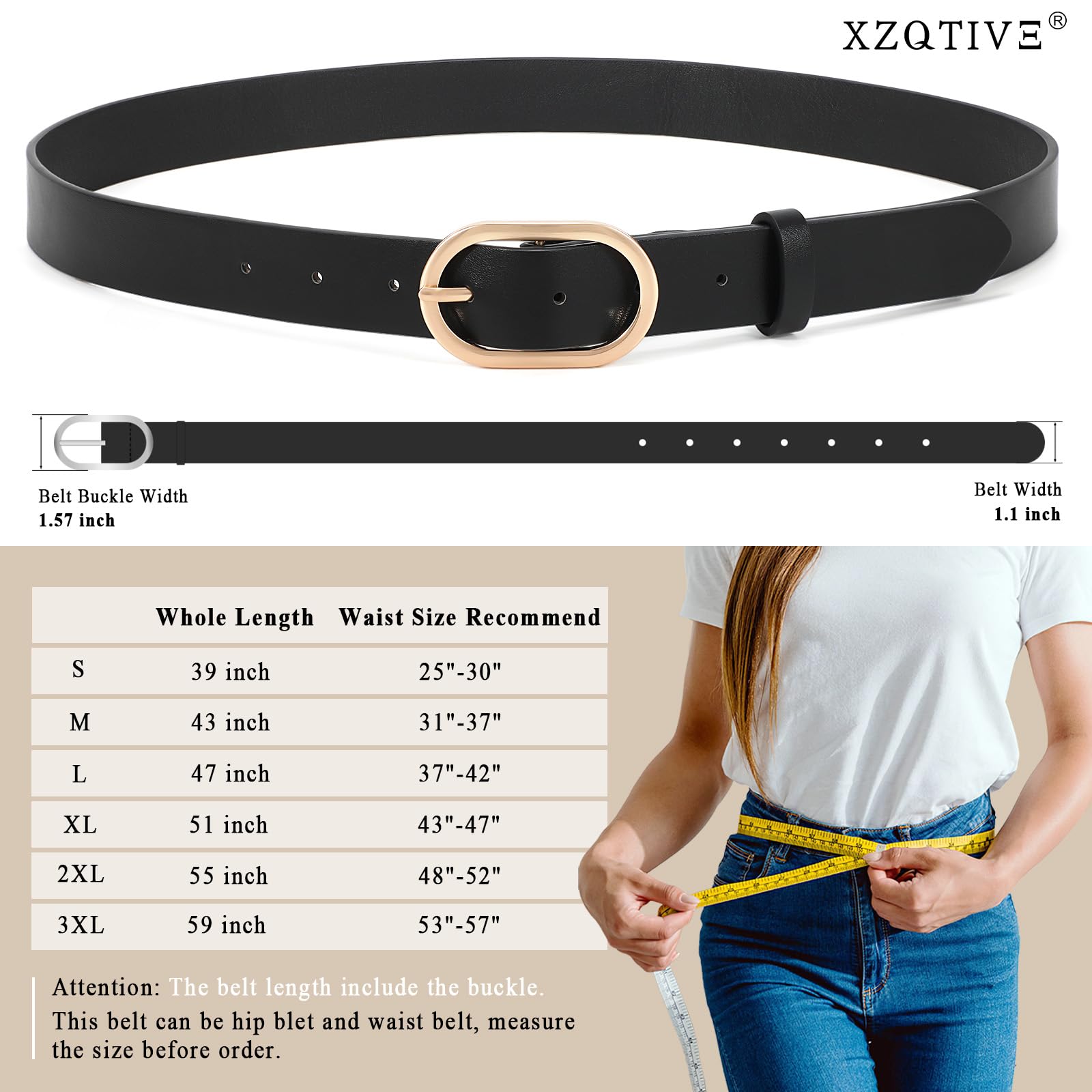 Foto 7 pulgar | Cinturones De Cuero Xzqtive Para Mujer, Jeans, Pantalones, Vestido, Paquete De 3 - Venta Internacional.