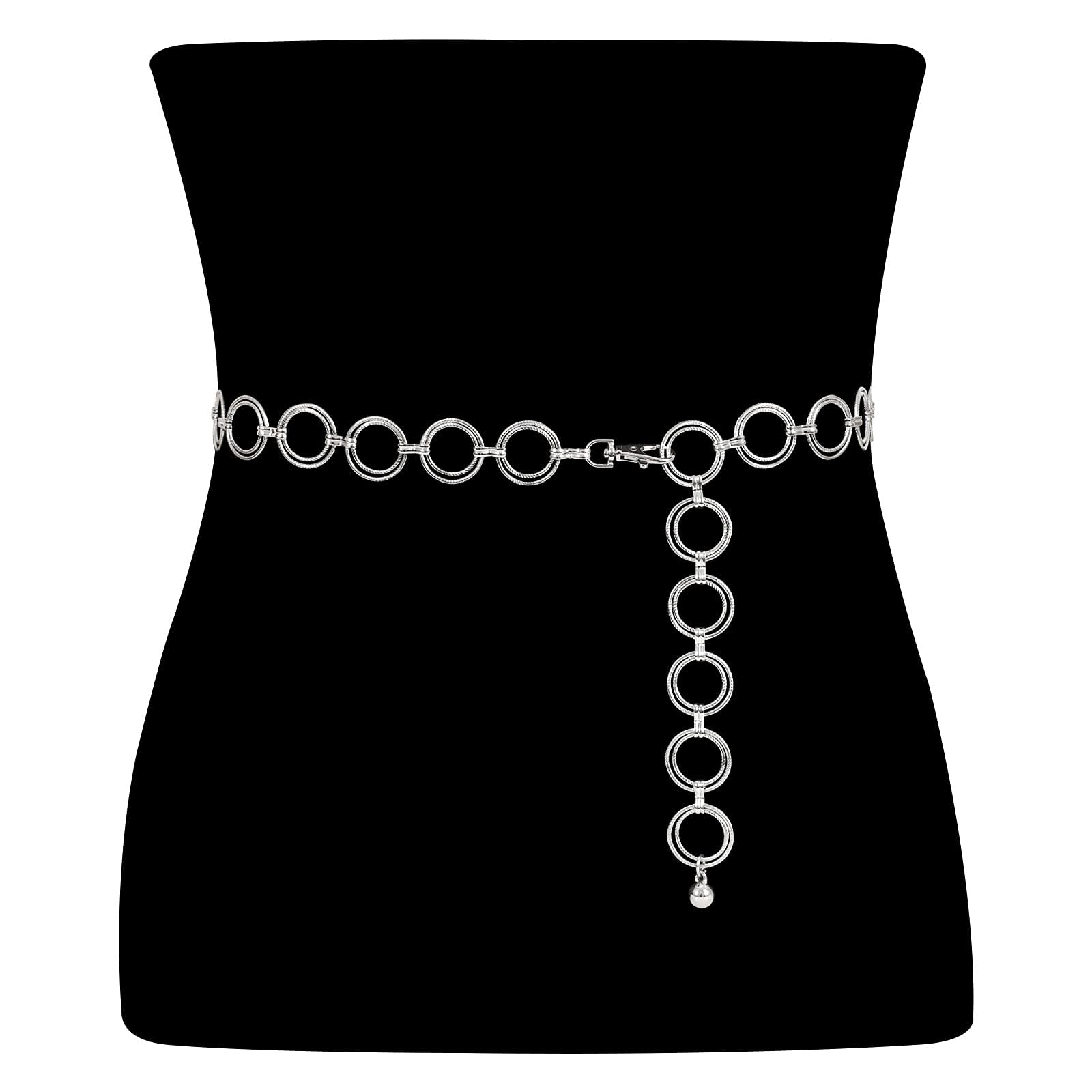Foto 2 pulgar | Cinturón Con Cadena Whippy Con Junta Tórica Metálica Para Mujer, Color Plateado Xl - Venta Internacional.