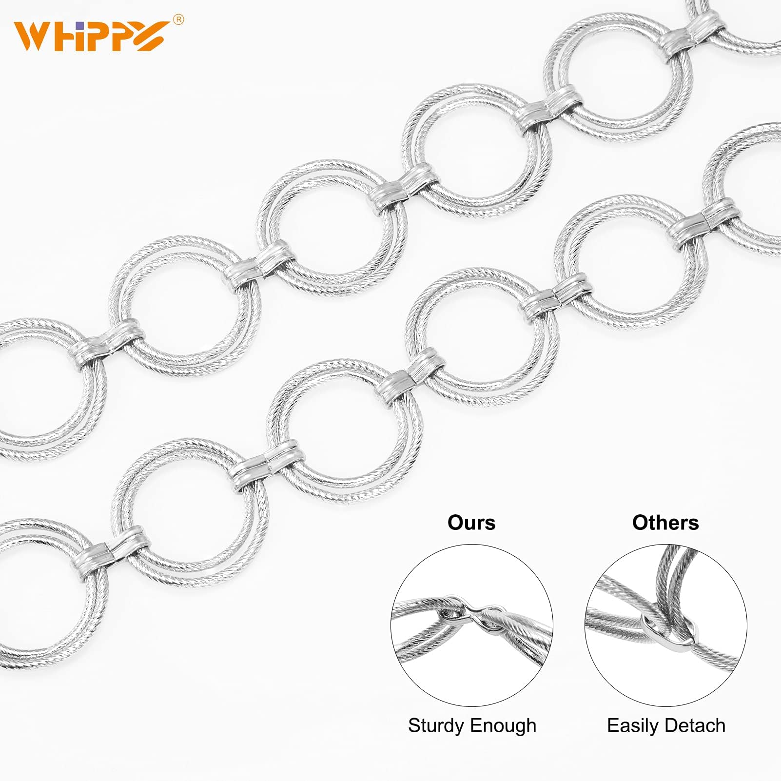 Foto 4 | Cinturón Con Cadena Whippy Con Junta Tórica Metálica Para Mujer, Color Plateado Xl - Venta Internacional.