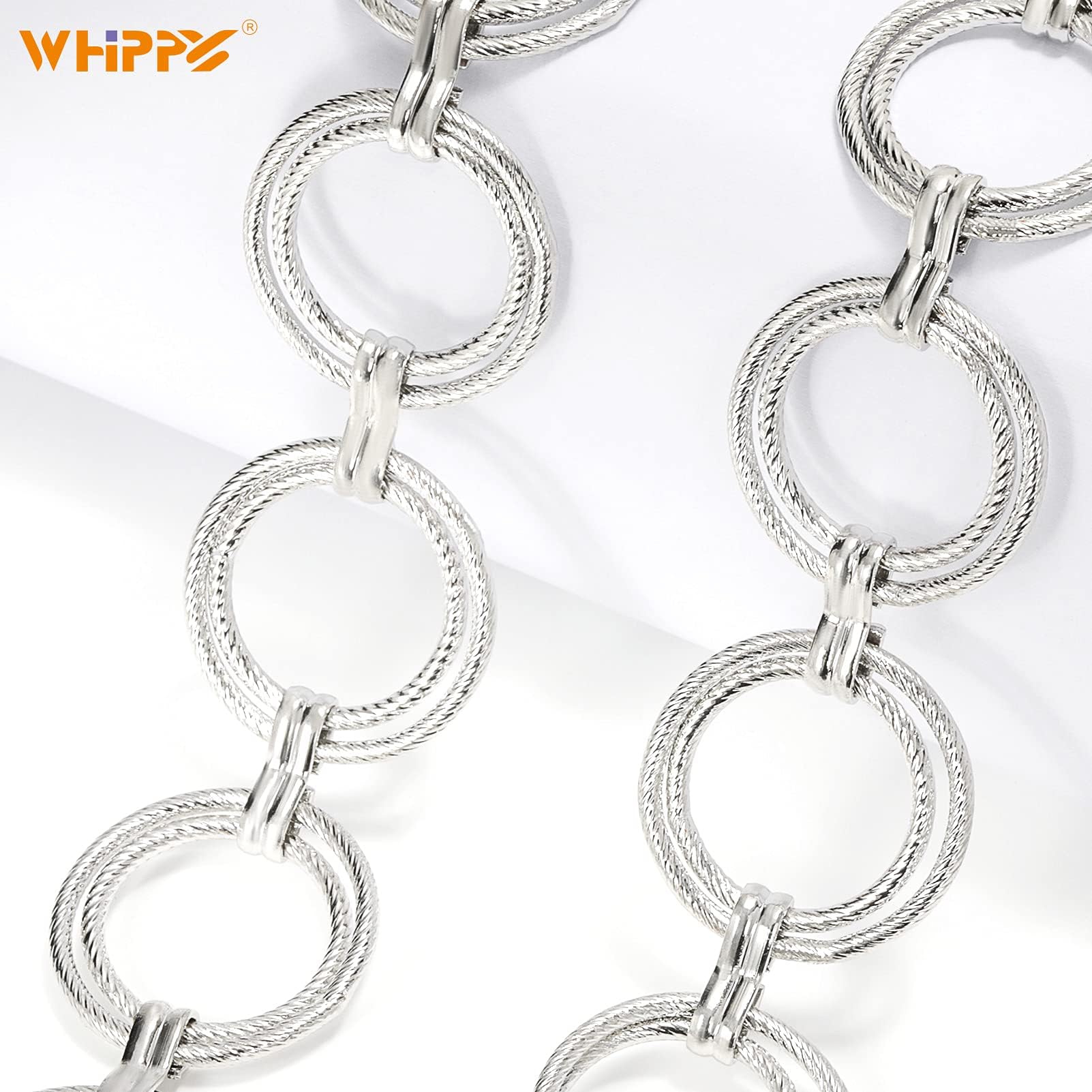 Foto 7 | Cinturón Con Cadena Whippy Con Junta Tórica Metálica Para Mujer, Color Plateado Xl - Venta Internacional.
