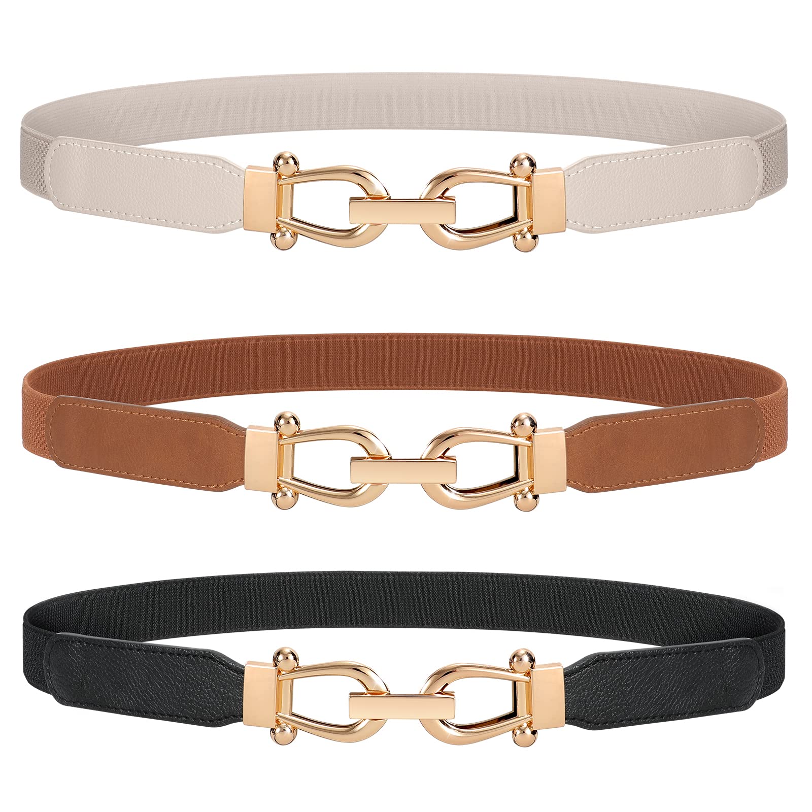 Cinturón Jasgood Retro Elastic Skinny Para Mujer, Paquete De 3 - Venta Internacional.