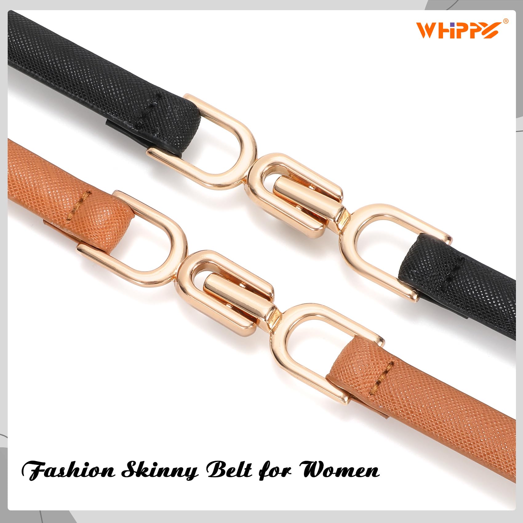 Foto 4 pulgar | Cinturón Whippy Para Mujer, Piel Delgada, Cintura Ajustable, Negro/marrón - Venta Internacional.