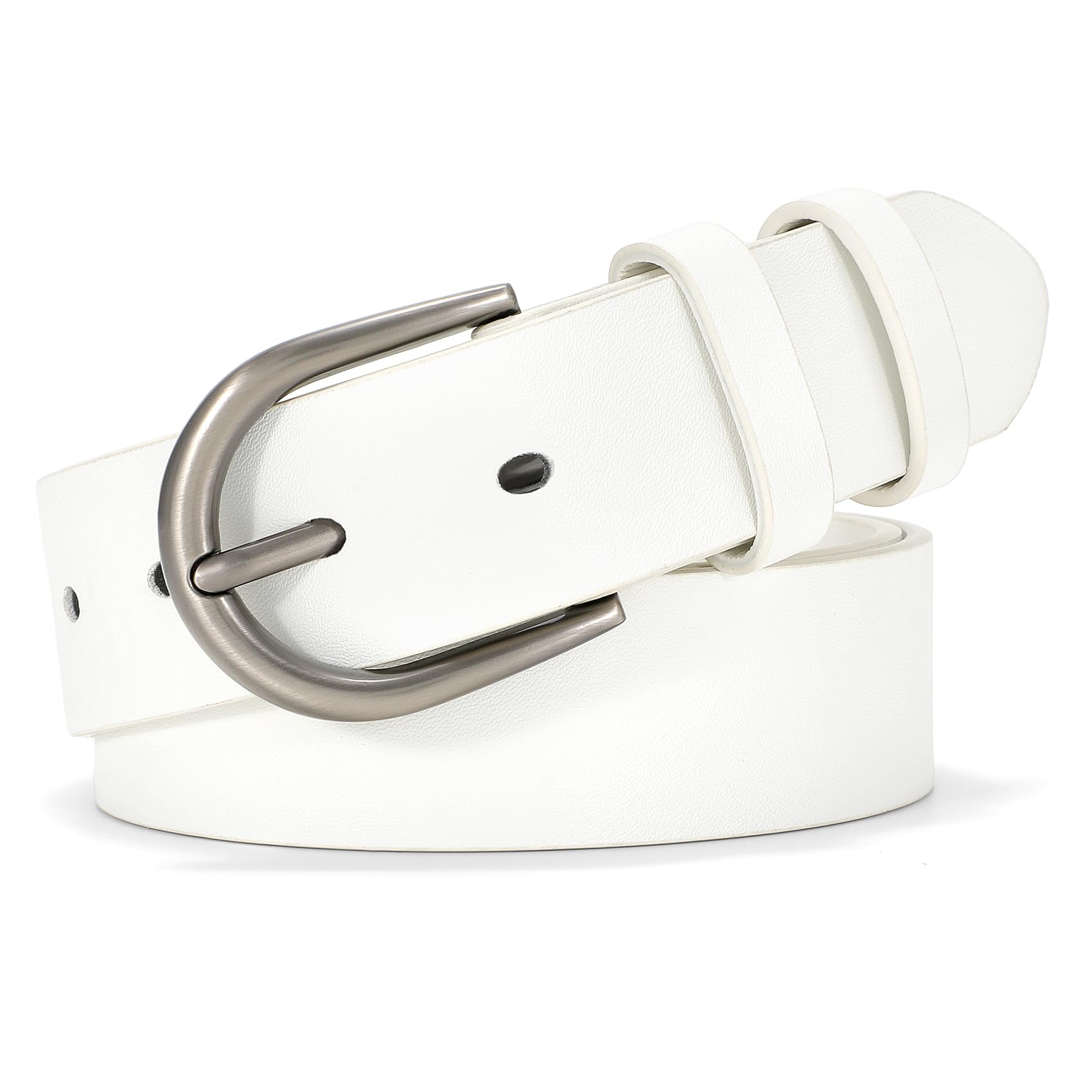 Foto 2 pulgar | Cinturón De Cuero Whippy Para Mujer Para Jeans, Pantalones Y Vestidos M, Blanco - Venta Internacional.