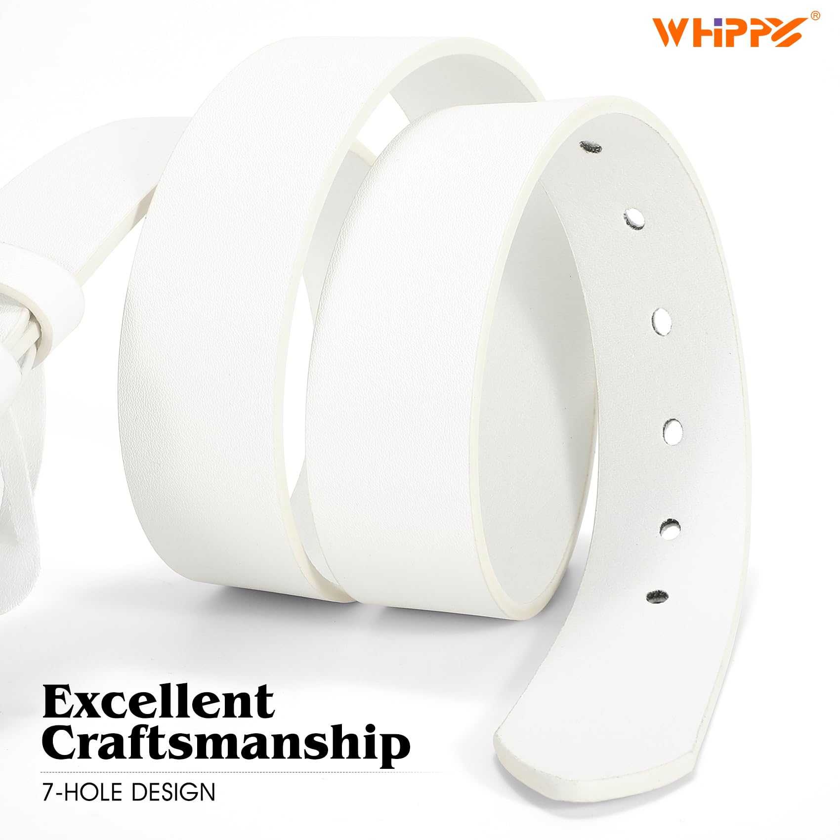 Foto 6 pulgar | Cinturón De Cuero Whippy Para Mujer Para Jeans, Pantalones Y Vestidos M, Blanco - Venta Internacional.
