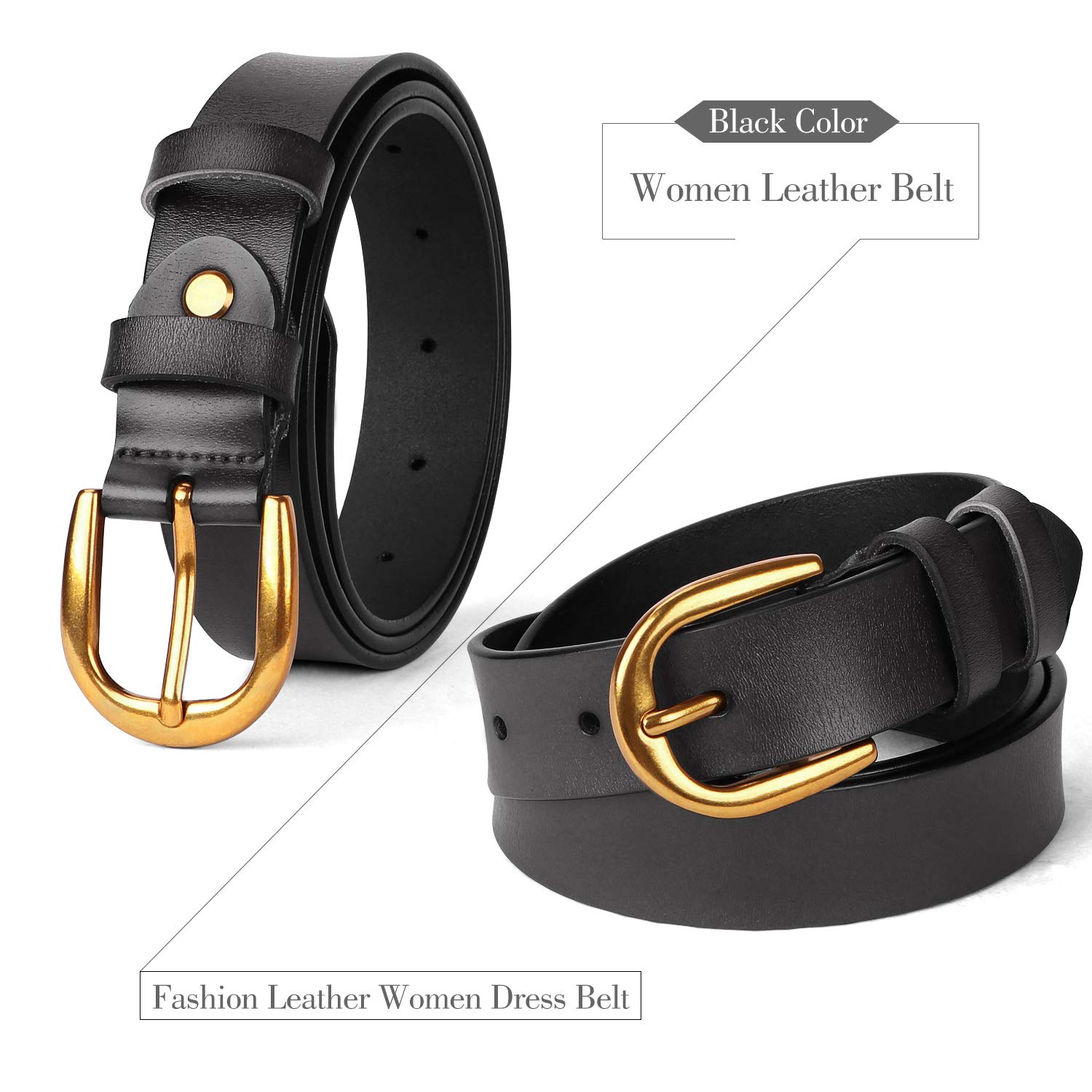 Foto 3 pulgar | Cinturón Whippy De Piel Auténtica Casual Para Mujer, Para Jeans, Color Negro - Venta Internacional.