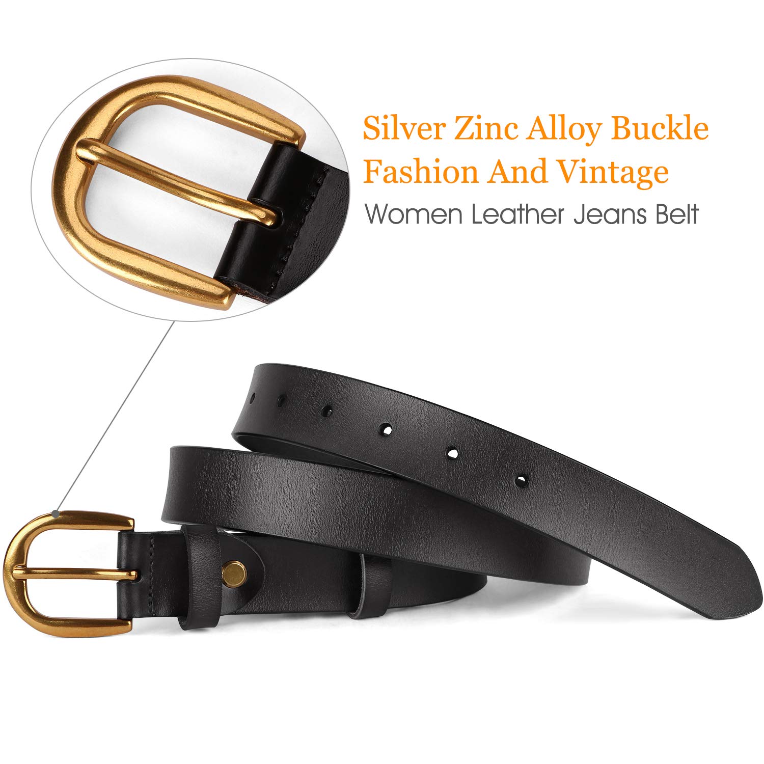 Foto 4 pulgar | Cinturón Whippy De Piel Auténtica Casual Para Mujer, Para Jeans, Color Negro - Venta Internacional.