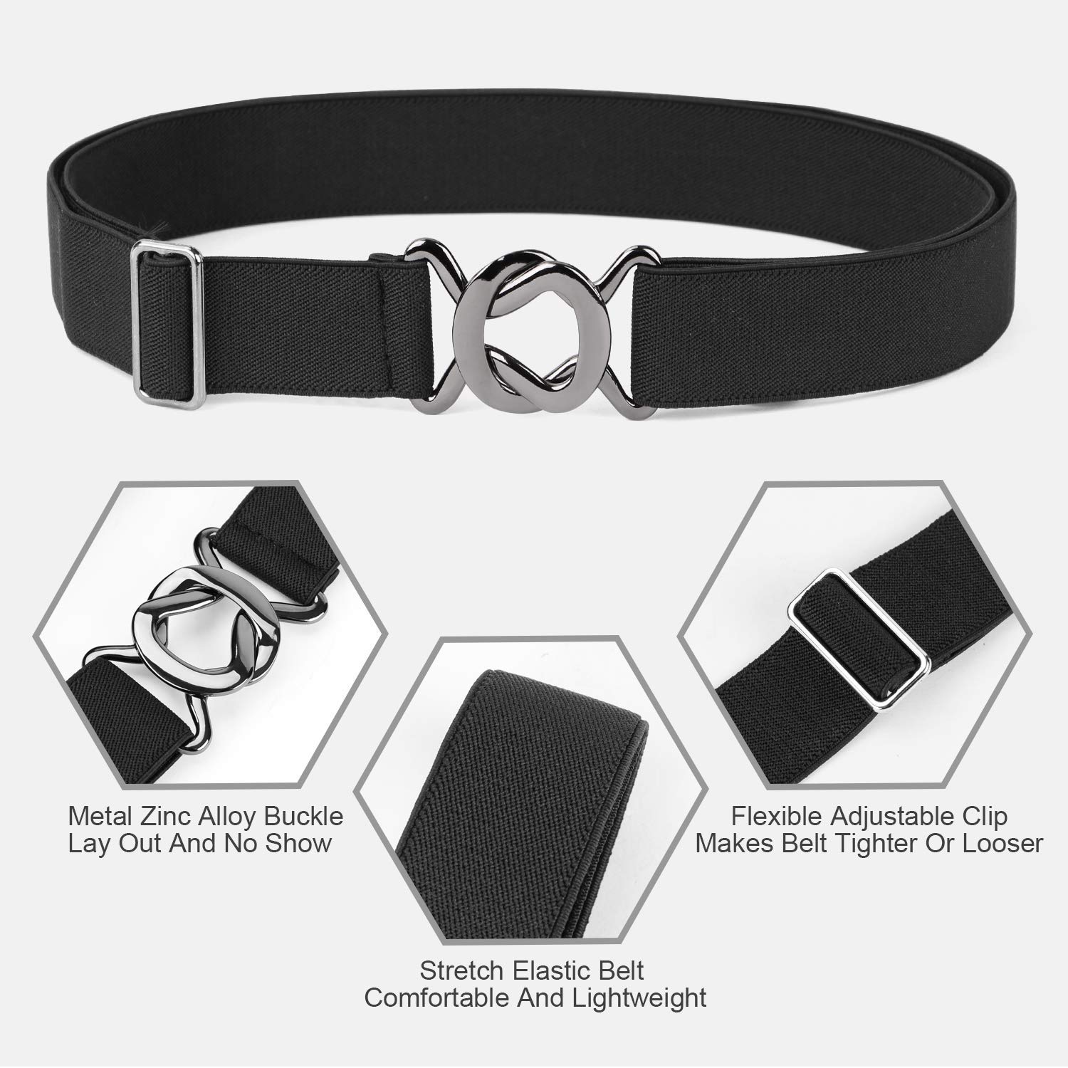 Foto 2 | Cinturón Invisible Jasgood Para Mujer, Elástico, Ajustable En A, Negro - Venta Internacional.