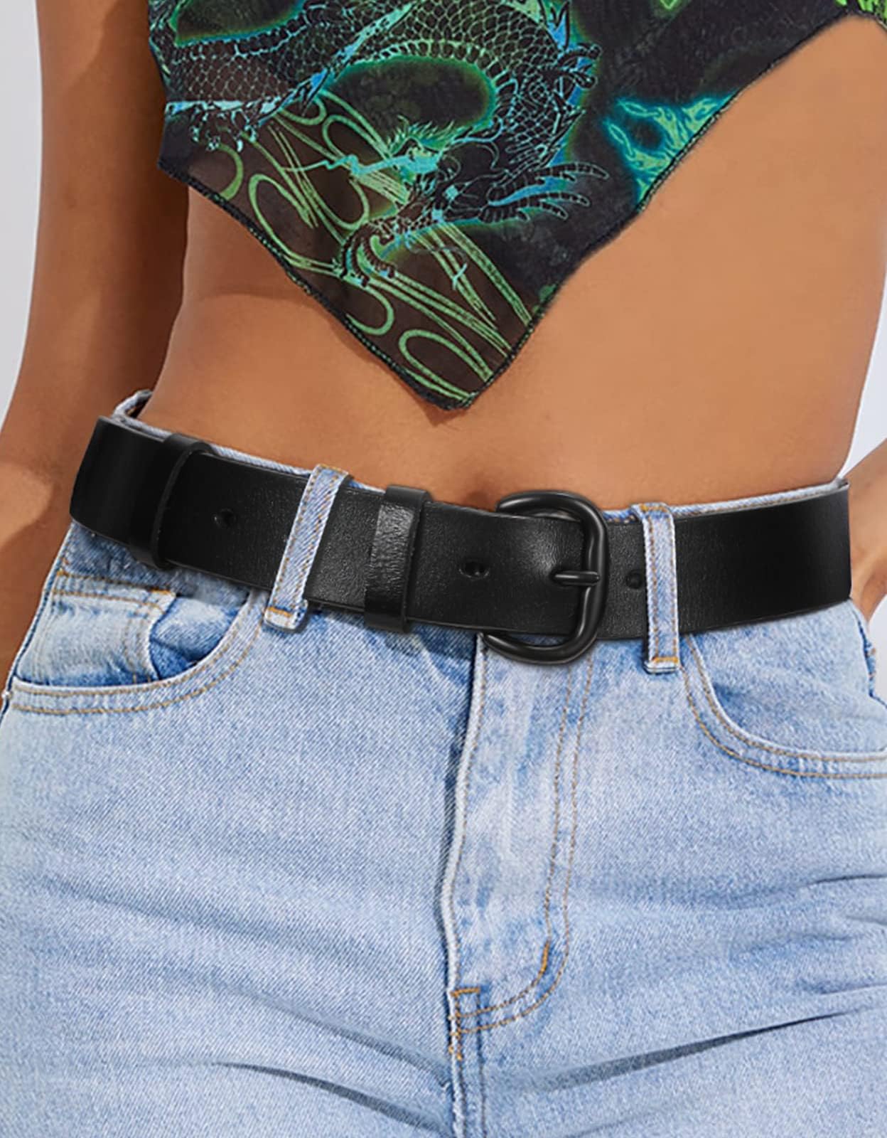 Foto 7 pulgar | Cinturón De Piel Whippy Para Mujer, Para Jeans, Pantalones Y Vestidos, Negro, Xl - Venta Internacional.