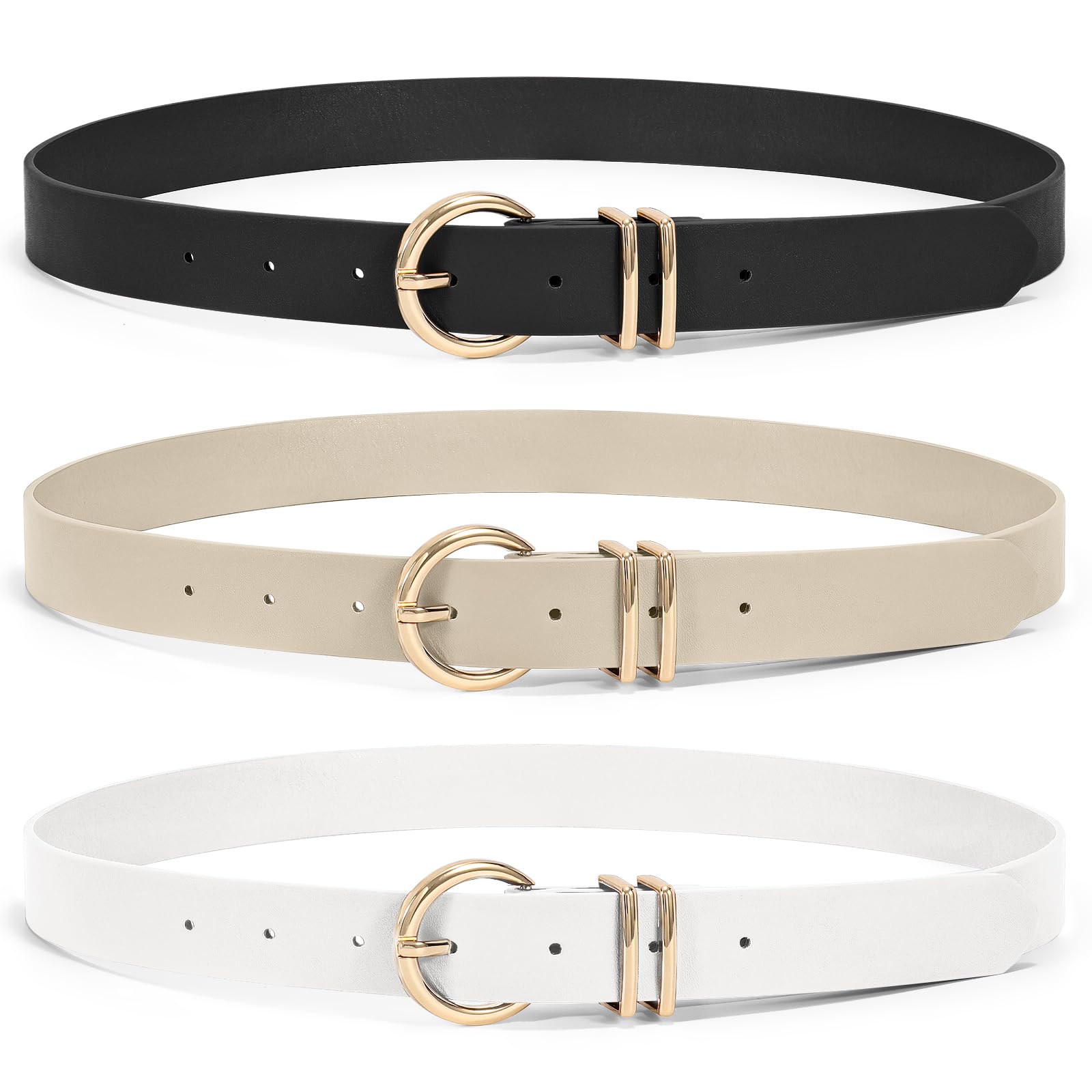 Foto 7 pulgar | Pantalones Vaqueros De Cuero Belt Xzqtive Para Mujer Con Hebilla Dorada - Venta Internacional.