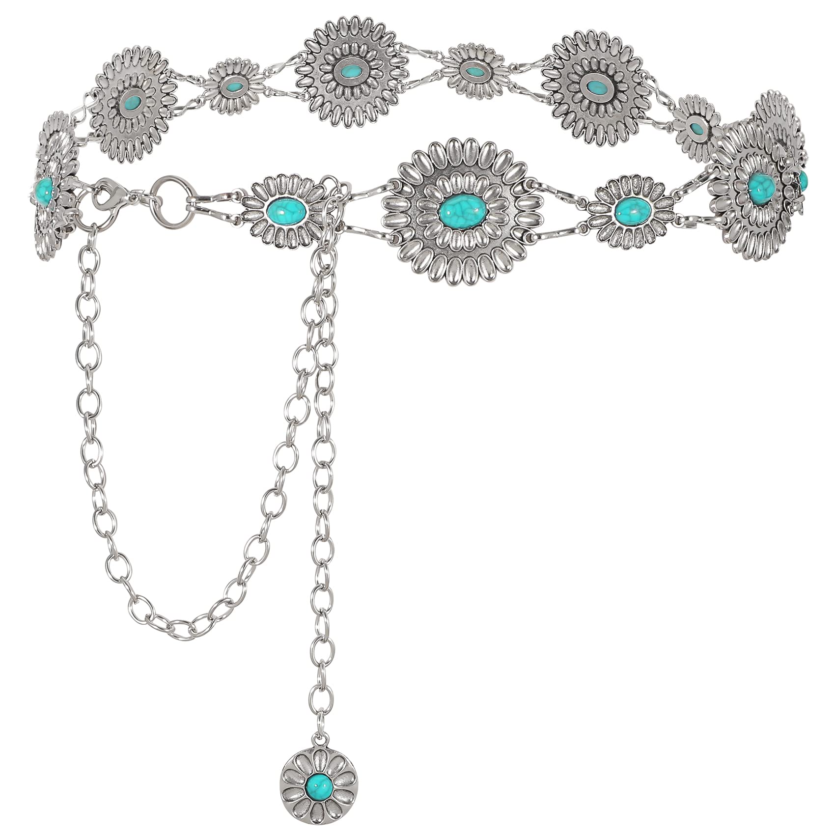 Foto 1 | Cinturón De Cadena Whippy Para Mujer Con Eslabones Metálicos, Color Turquesa Occidental - Venta Internacional.