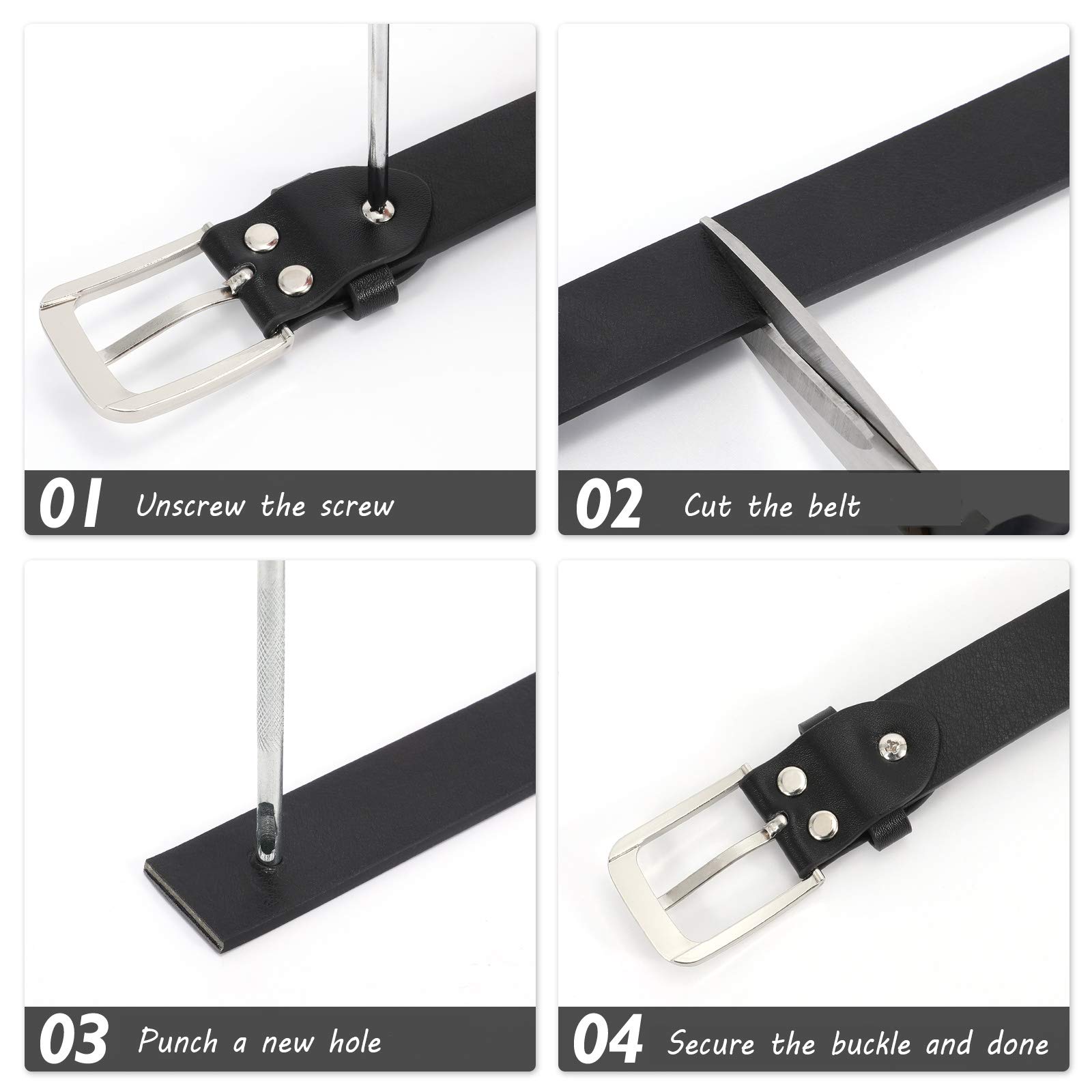 Foto 8 pulgar | Cinturón De Piel Whippy Casual Para Mujer Para Jeans, Negro (64-79 Cm) - Venta Internacional.