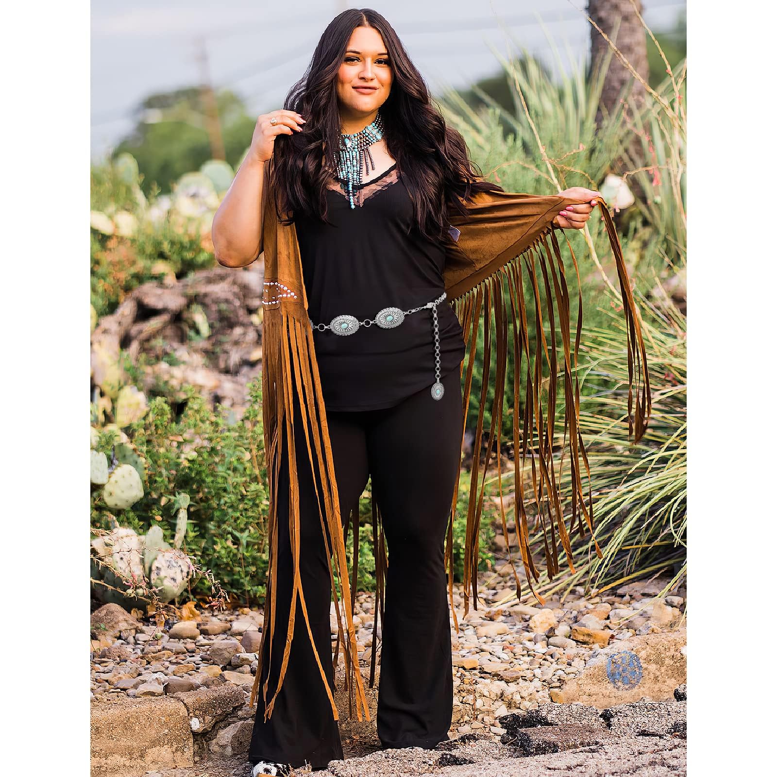 Foto 2 | Cinturón De Cadena Xzqtive Para Mujer, Estilo Bohemio, Para Vestidos, Jeans - Venta Internacional.