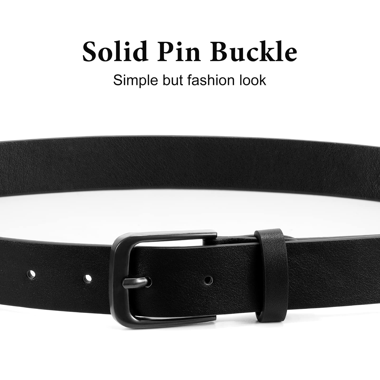 Foto 3 pulgar | Cinturón De Cuero Whippy Casual Para Mujer Para Jeans Con Hebilla Negra - Venta Internacional.
