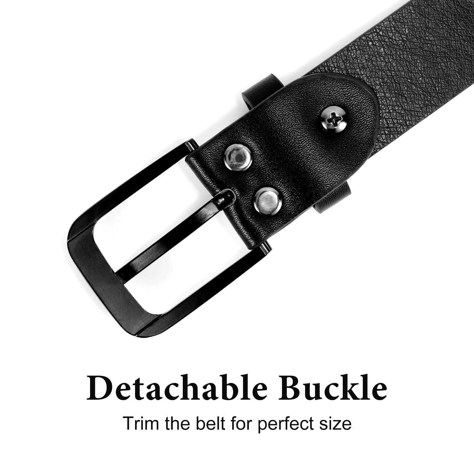 Foto 4 pulgar | Cinturón De Cuero Whippy Casual Para Mujer Para Jeans Con Hebilla Negra - Venta Internacional.