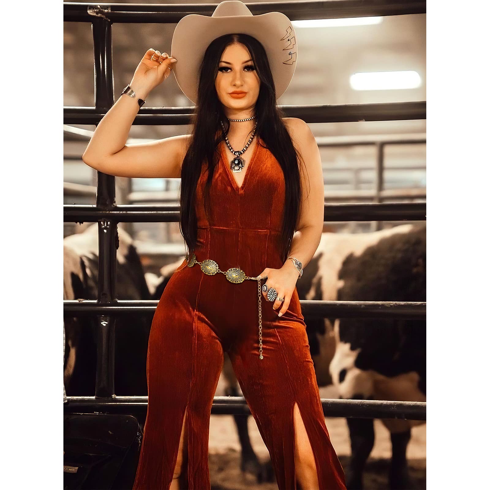 Foto 4 | Cinturón De Cadena Xzqtive Para Mujer, Estilo Bohemio, Para Vestidos, Jeans - Venta Internacional.