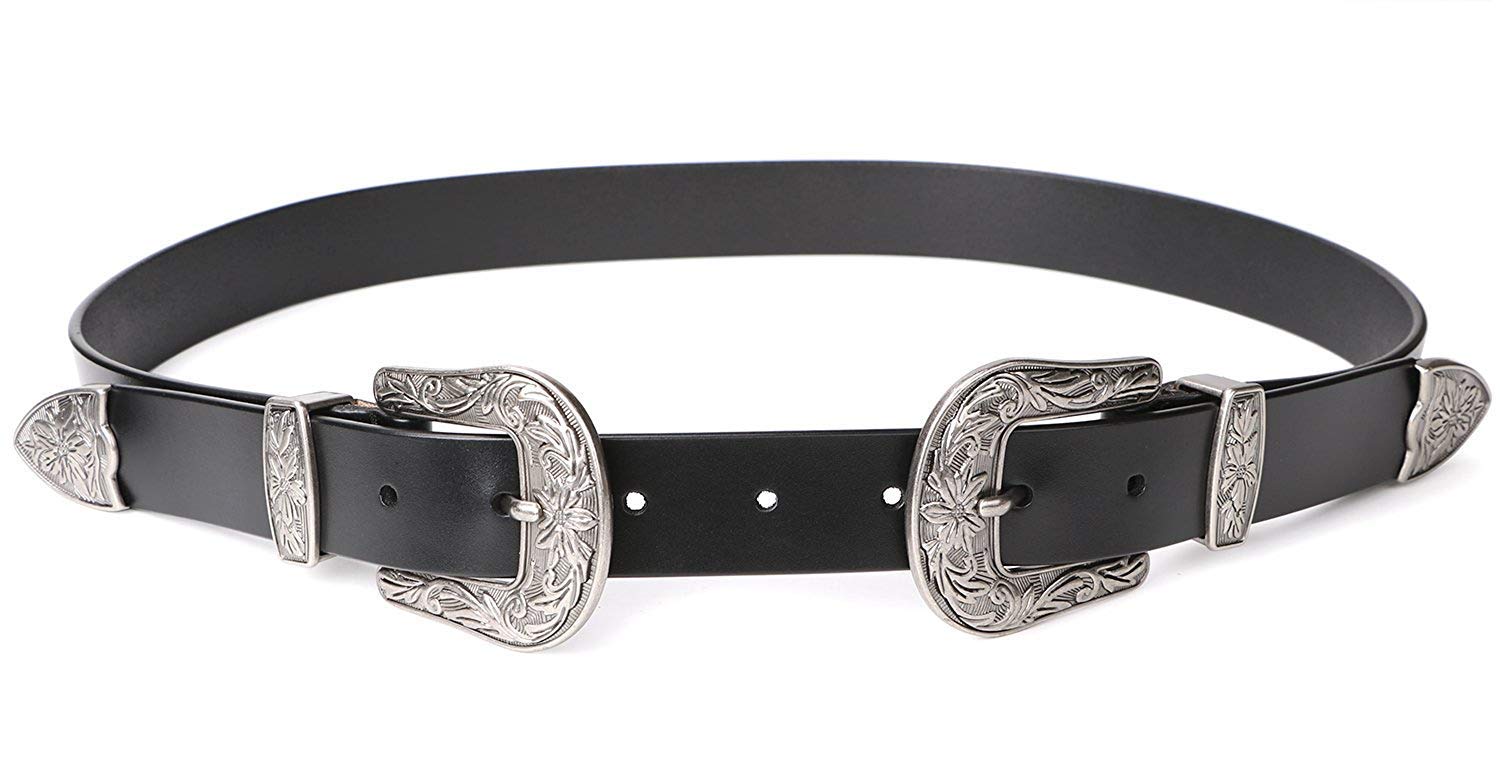 Foto 2 pulgar | Cinturón Jasgood De Piel Para Mujer, Diseño Vintage Western, Negro - Venta Internacional.
