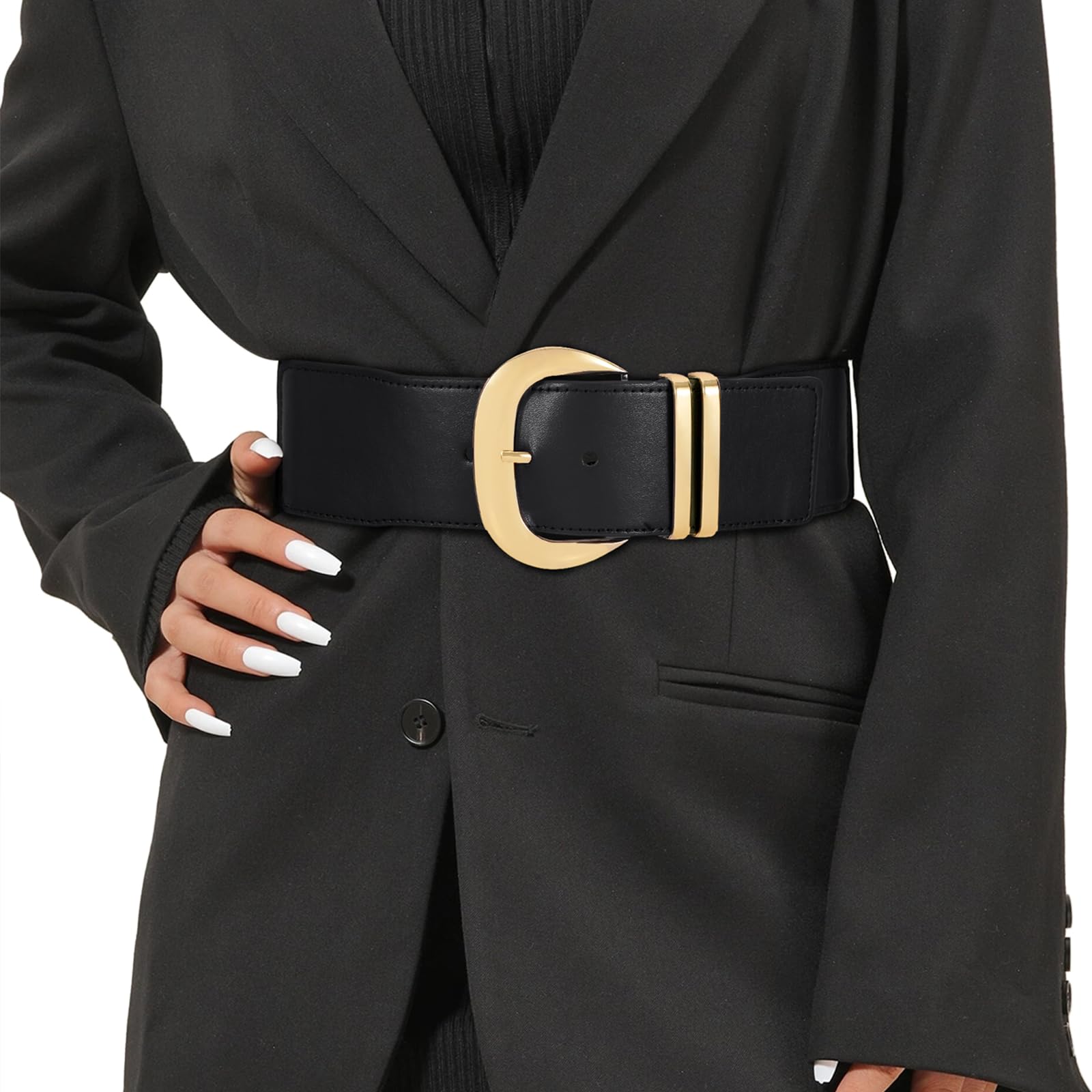 Foto 2 pulgar | Cinturón Whippy Para Mujer, Ancho Y Elástico, Negro, Se Adapta A 71-84 Cm - Venta Internacional.
