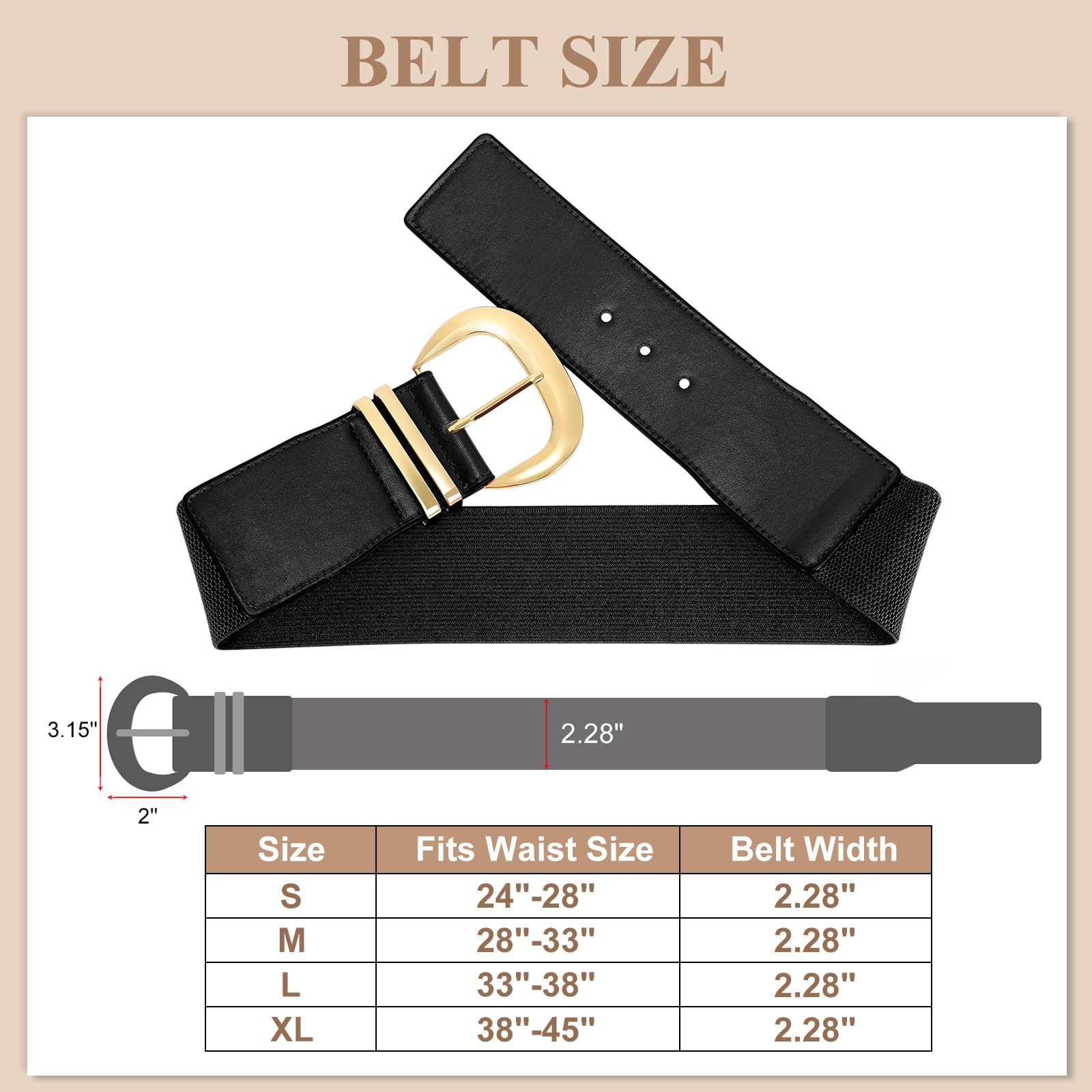 Foto 7 pulgar | Cinturón Whippy Para Mujer, Ancho Y Elástico, Negro, Se Adapta A 71-84 Cm - Venta Internacional.