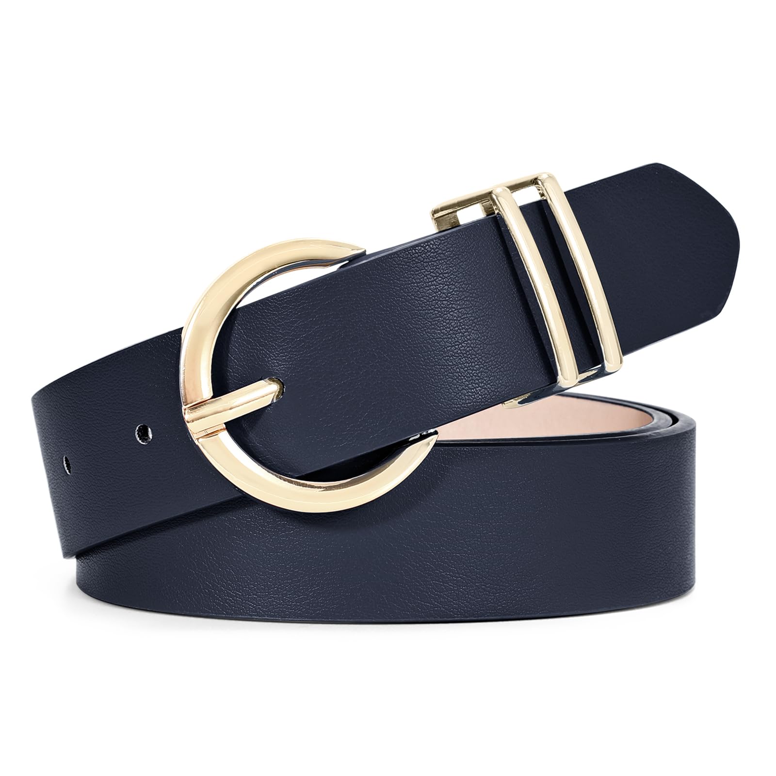 Foto 2 pulgar | Cinturón De Piel Whippy De Diseñador De Moda Para Mujer Con Hebilla Dorada - Venta Internacional.
