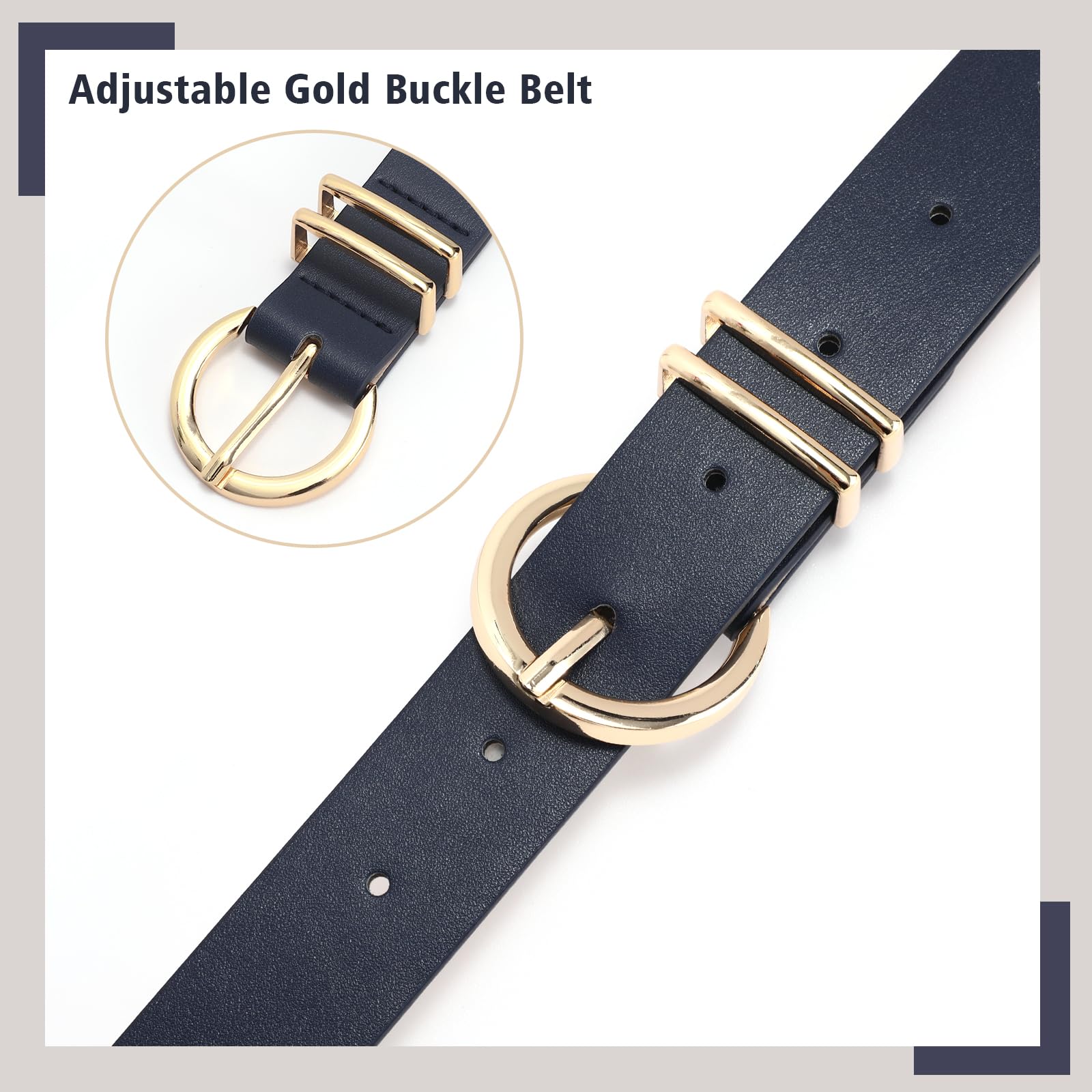 Foto 5 | Cinturón De Piel Whippy De Diseñador De Moda Para Mujer Con Hebilla Dorada - Venta Internacional.