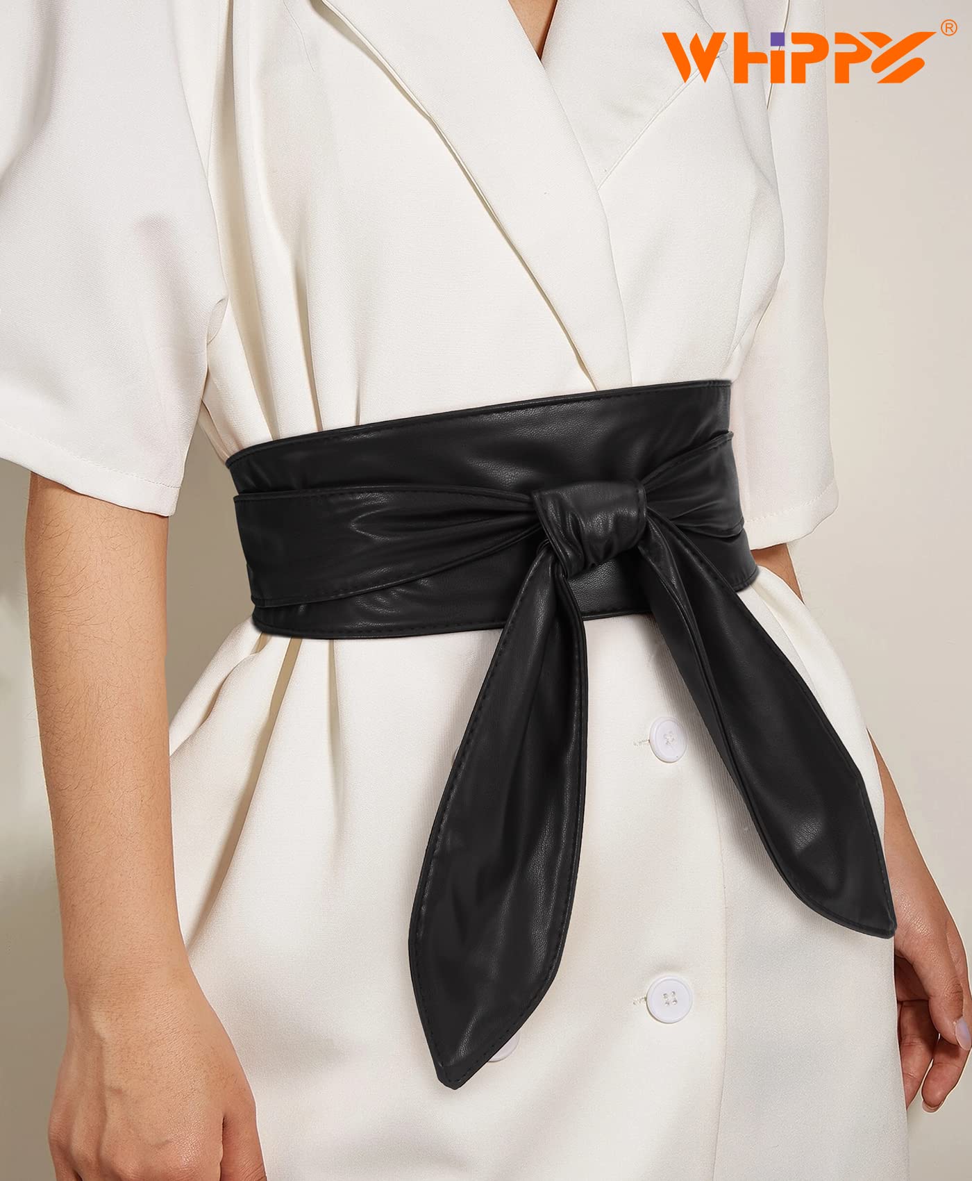 Foto 2 | Cinturón Obi Belt Whippy A La Moda Para Mujer, Cintura Ancha, Negra - Venta Internacional.
