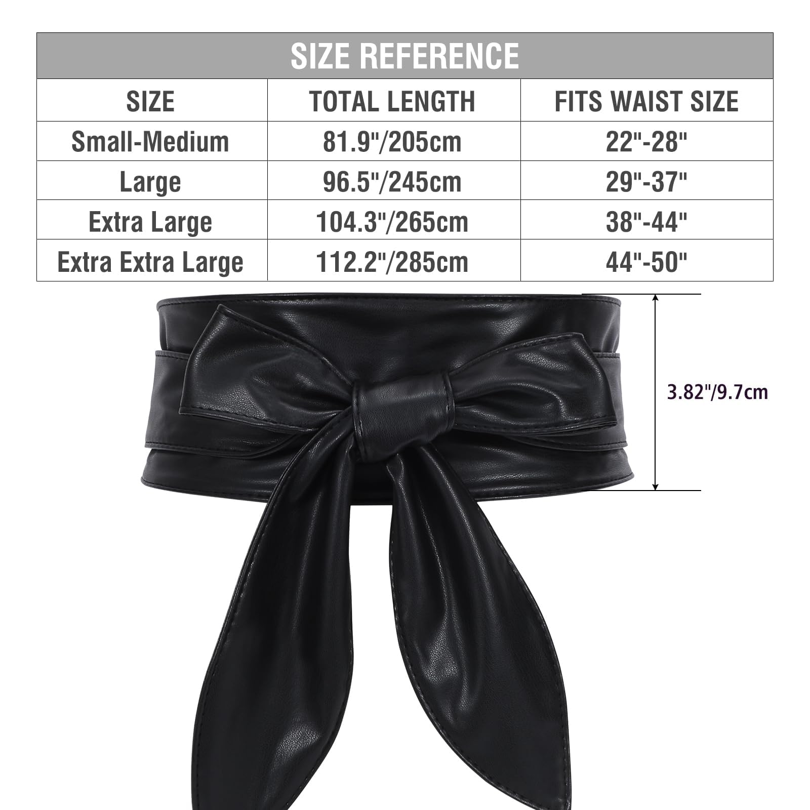 Foto 5 pulgar | Cinturón Obi Belt Whippy A La Moda Para Mujer, Cintura Ancha, Negra - Venta Internacional.