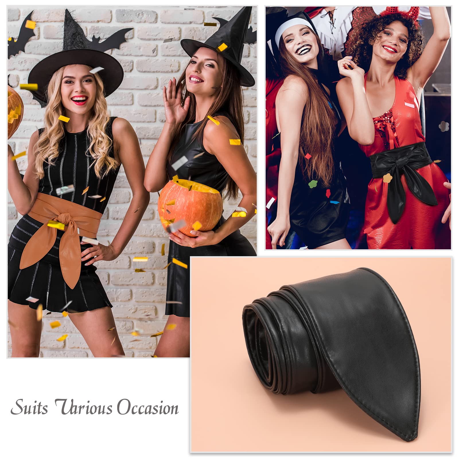 Foto 7 pulgar | Cinturón Obi Belt Whippy A La Moda Para Mujer, Cintura Ancha, Negra - Venta Internacional.