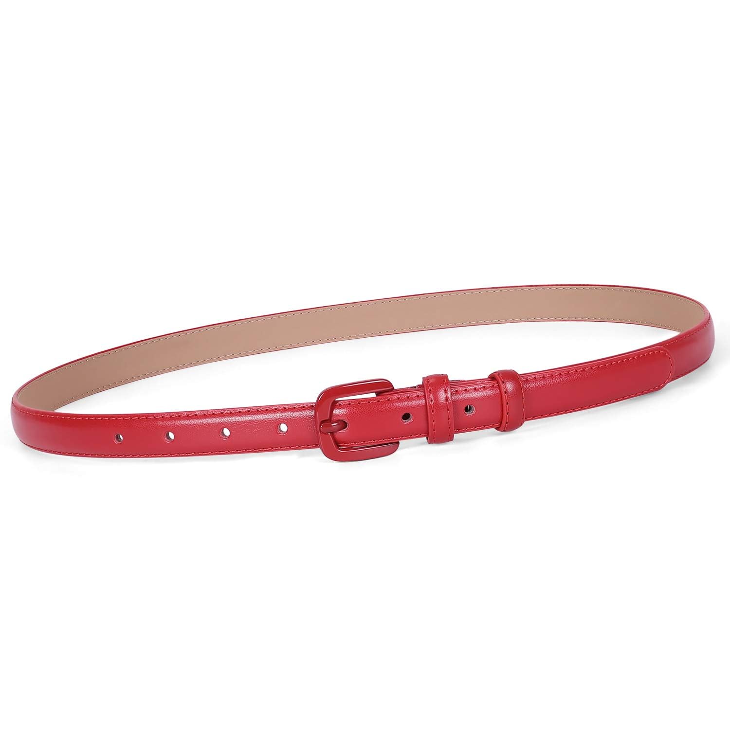 Foto 2 pulgar | Cinturón Whippy De Piel Delgada Para Mujer, Para Pantalones, Con Hebilla, Rojo - Venta Internacional.