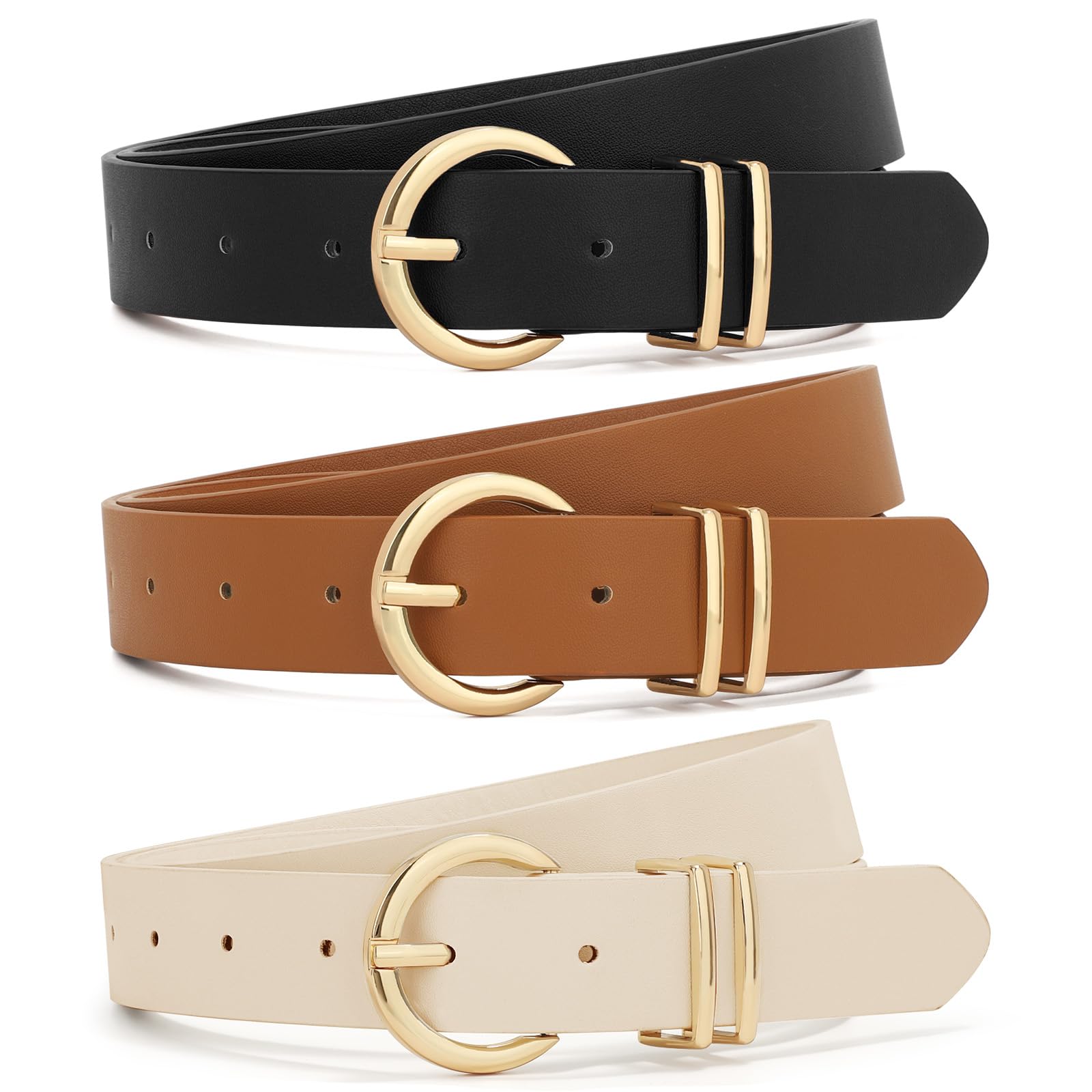 Foto 2 pulgar | Pantalones Vaqueros De Cuero Belt Xzqtive Para Mujer Con Hebilla Dorada - Venta Internacional.