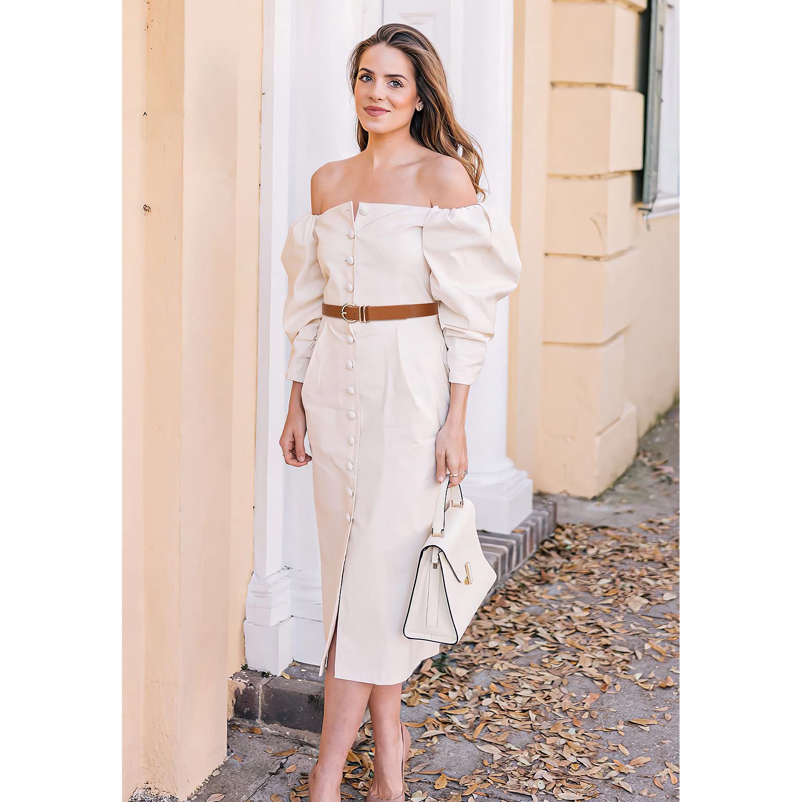 Foto 5 pulgar | Pantalones Vaqueros De Cuero Belt Xzqtive Para Mujer Con Hebilla Dorada - Venta Internacional.